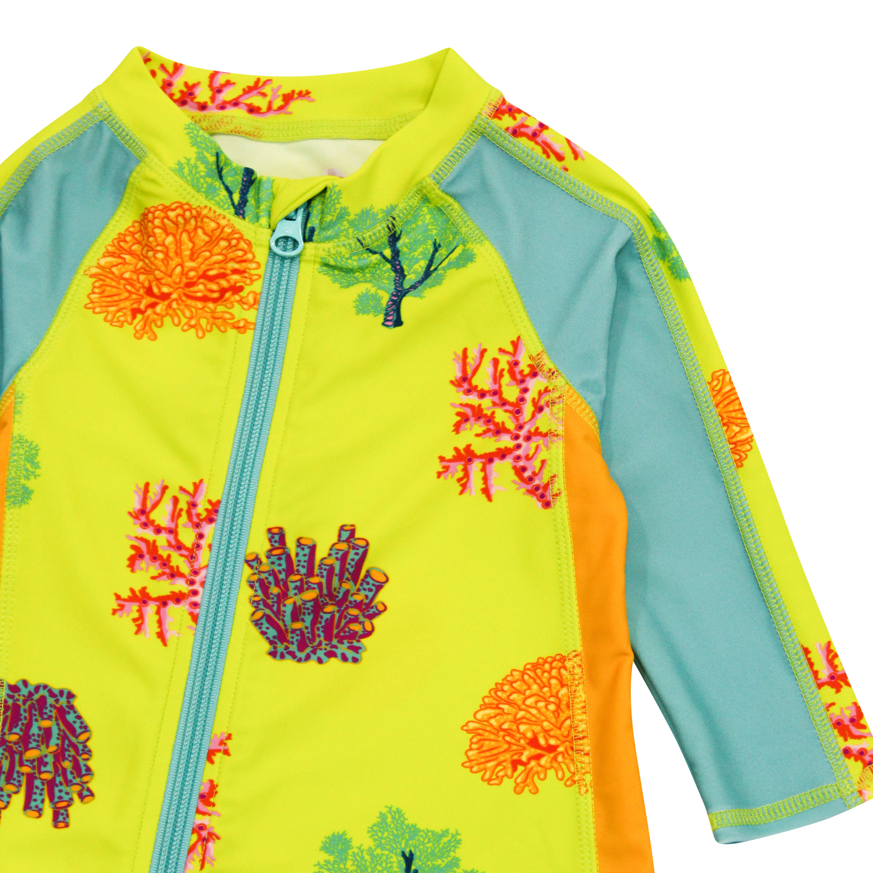Sunsuit - Long Sleeve Romper Swimsuit | "Coral"-SwimZip UPF 50+ Sun Protective Swimwear & UV Zipper Rash Guards-pos8