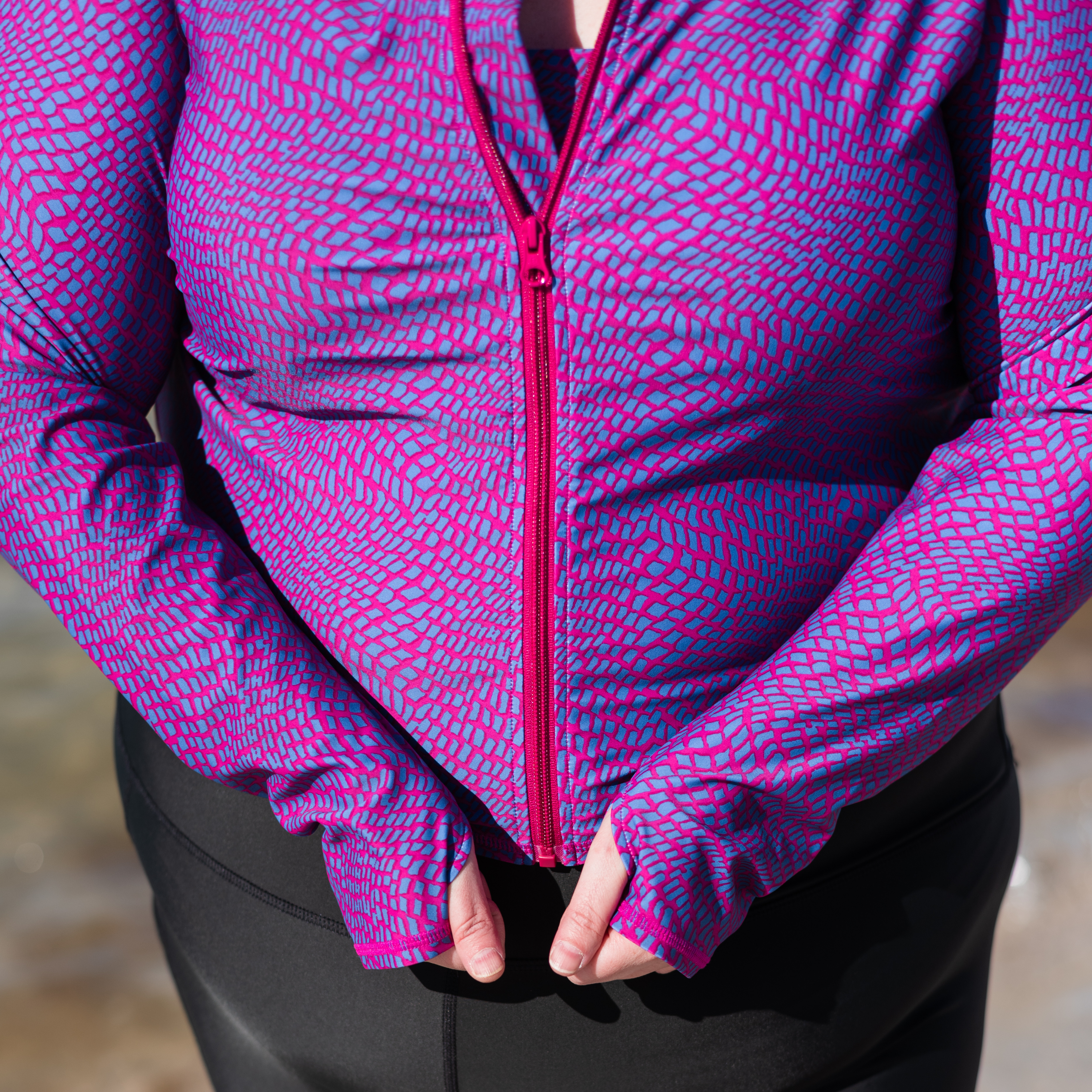 Women's Long Sleeve Crop Rash Guard | “In Disguise”-SwimZip UPF 50+ Sun Protective Swimwear & UV Zipper Rash Guards-pos8