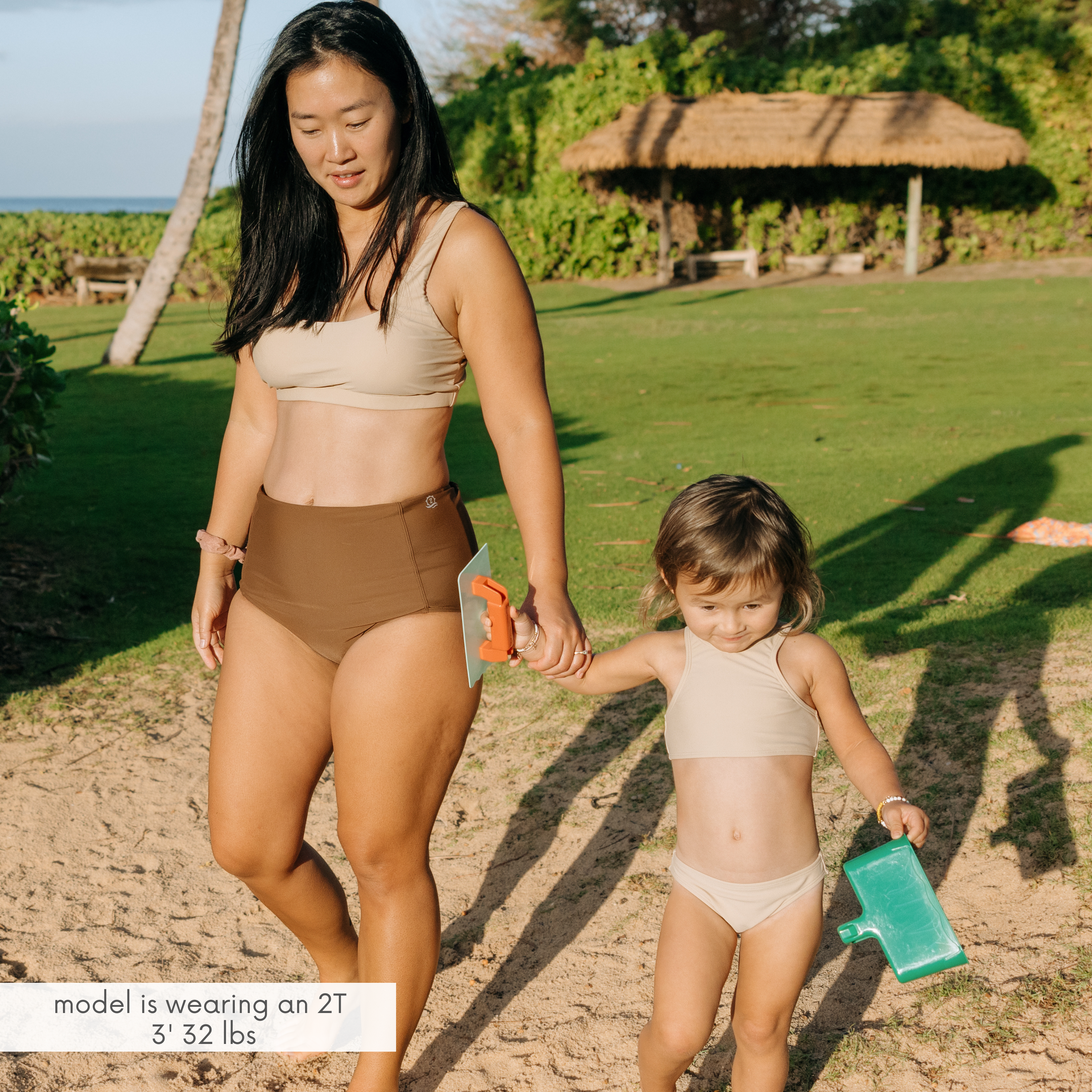 Girls Halter Top Bikini Set (2 Piece) | "Sandy Beach"-SwimZip UPF 50+ Sun Protective Swimwear & UV Zipper Rash Guards-pos3