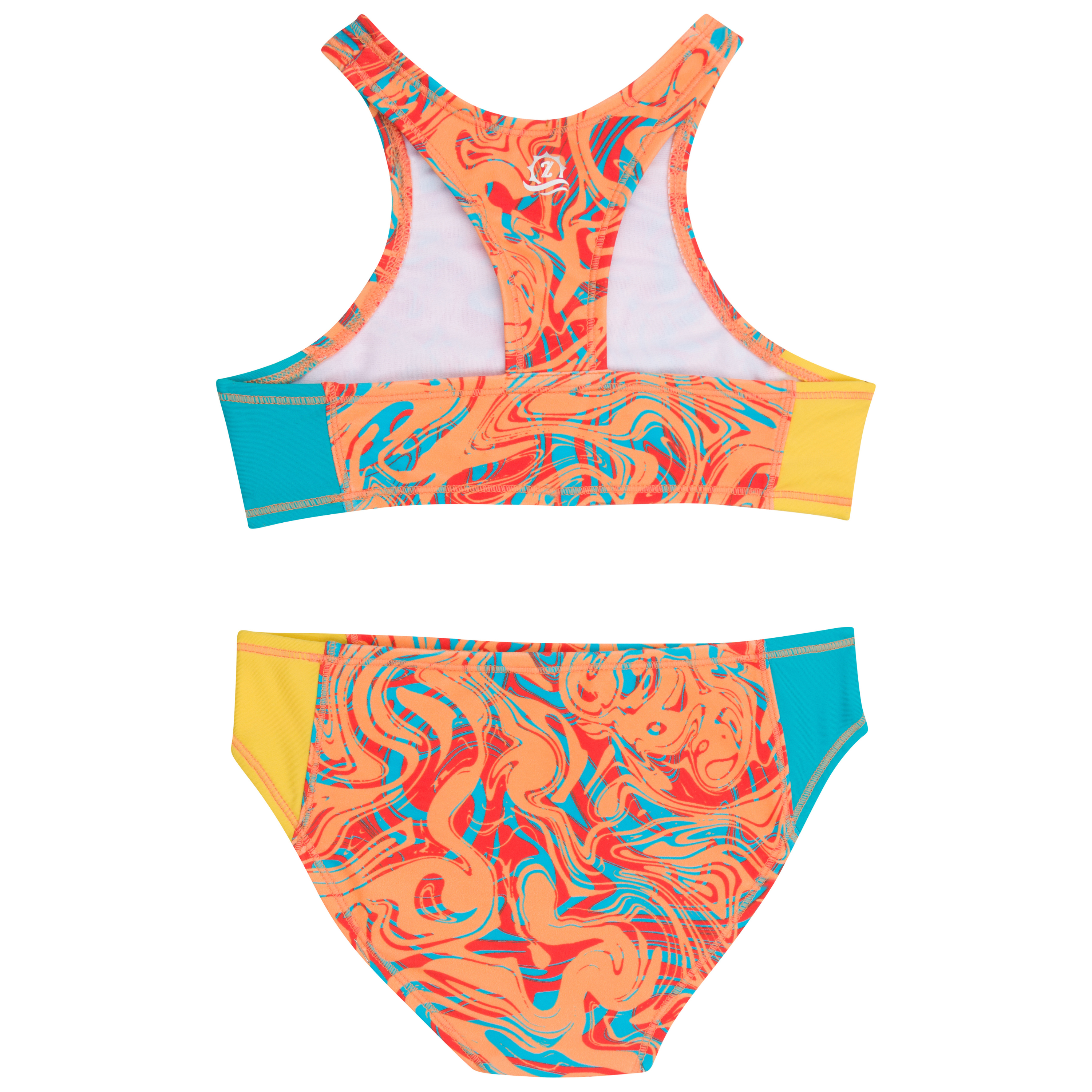 Girls Halter Top Bikini Set (2 Piece) | "Swirl"-SwimZip UPF 50+ Sun Protective Swimwear & UV Zipper Rash Guards-pos10