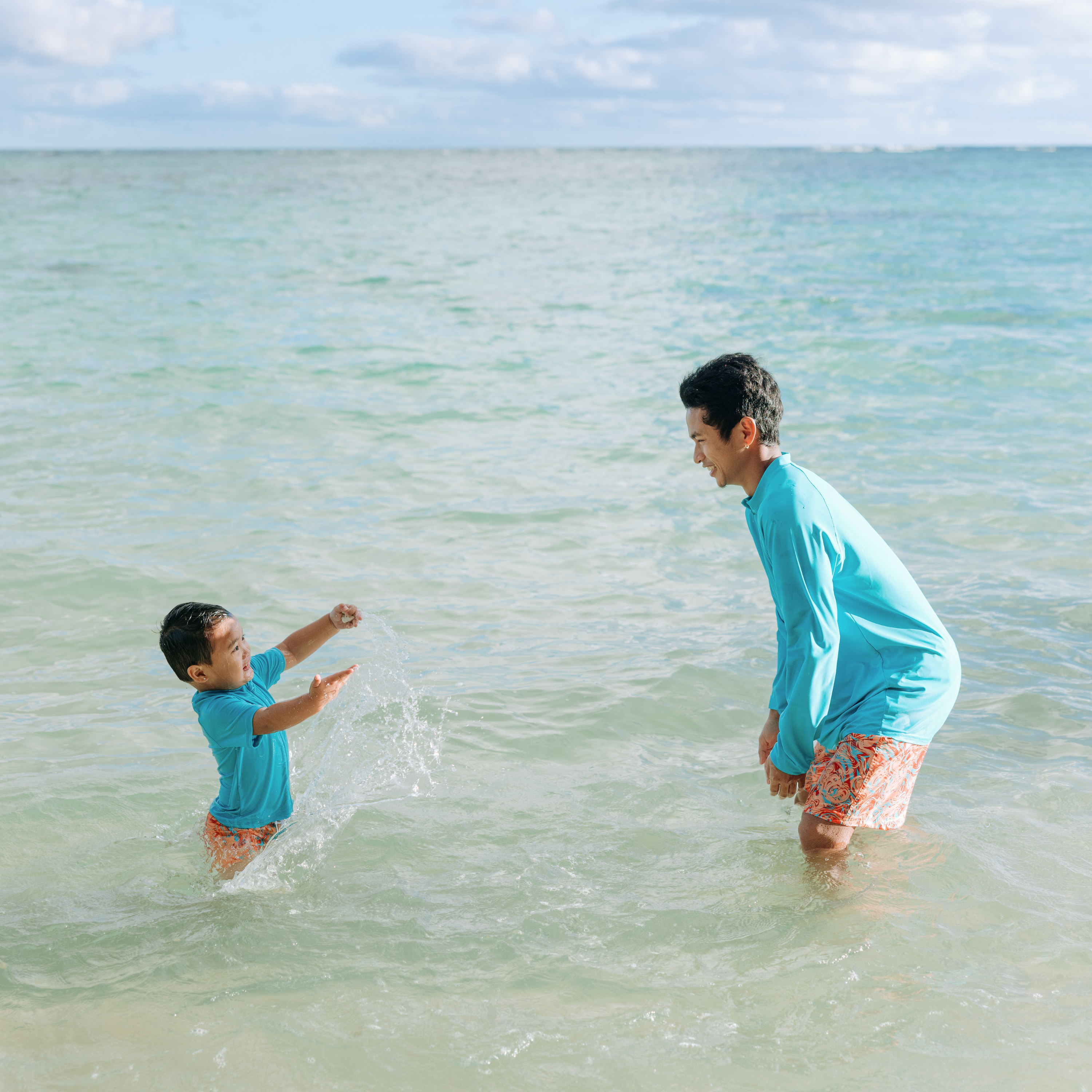 Kids Euro Swim Shorties | "Swirl"-SwimZip UPF 50+ Sun Protective Swimwear & UV Zipper Rash Guards-pos9