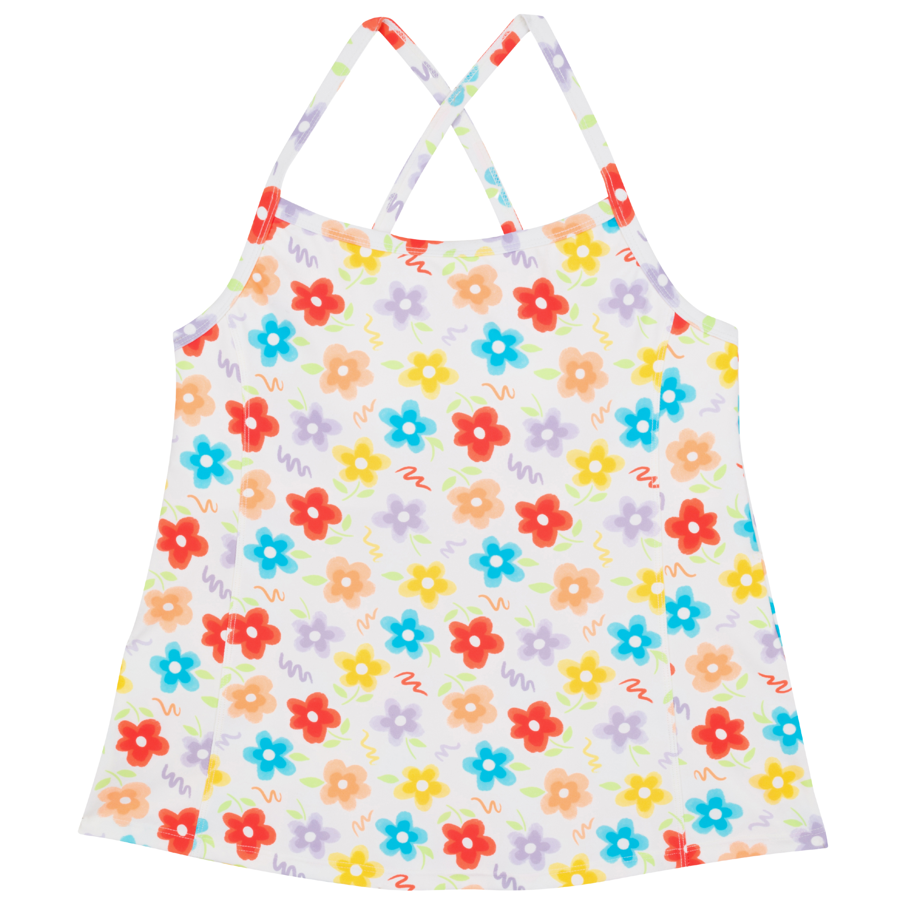 Women’s Strappy A-Line Tankini Top | “Blossom”-XS-Blossom-SwimZip UPF 50+ Sun Protective Swimwear & UV Zipper Rash Guards-pos1