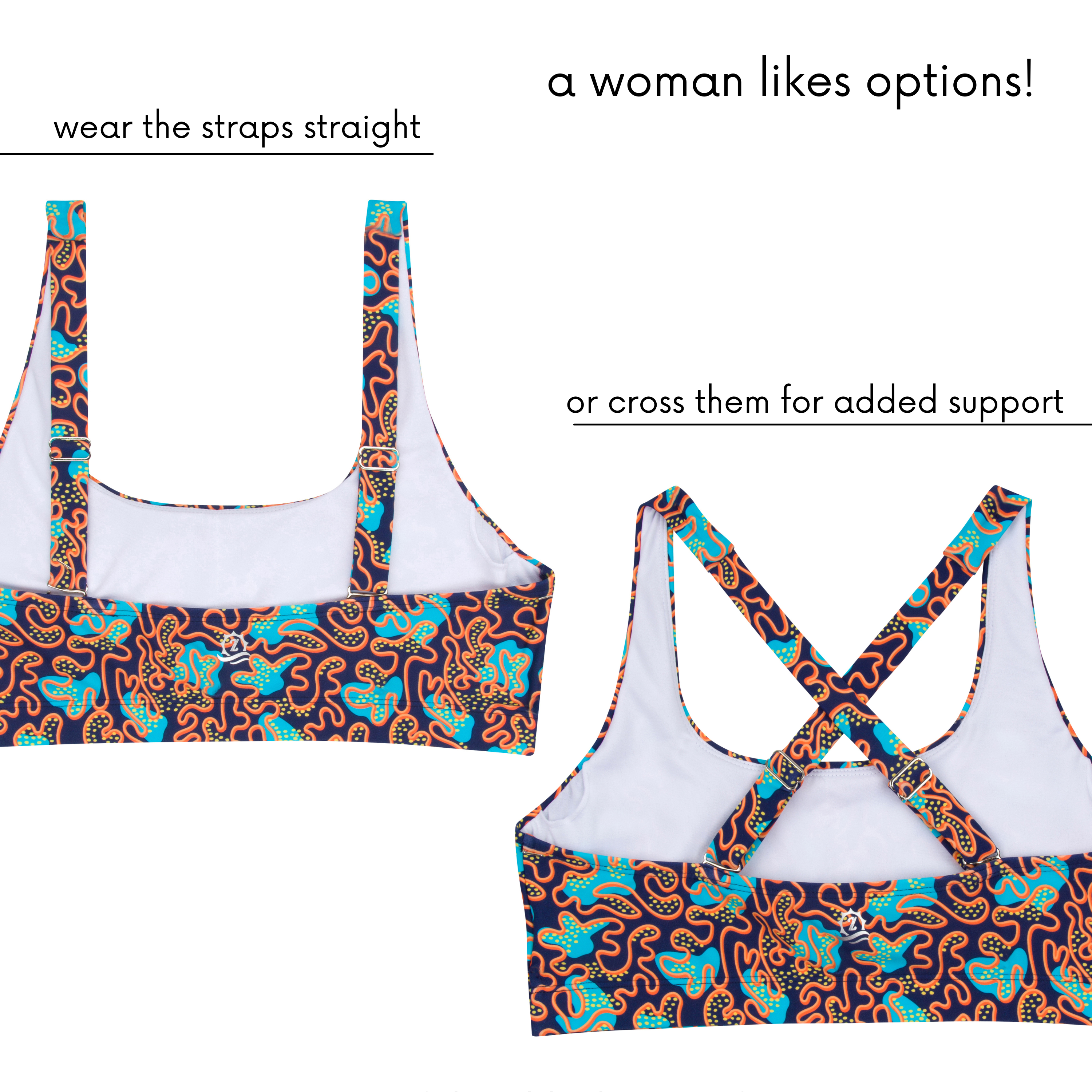Women's Scoop Neck Bikini Top | "Deep Dive"-SwimZip UPF 50+ Sun Protective Swimwear & UV Zipper Rash Guards-pos8