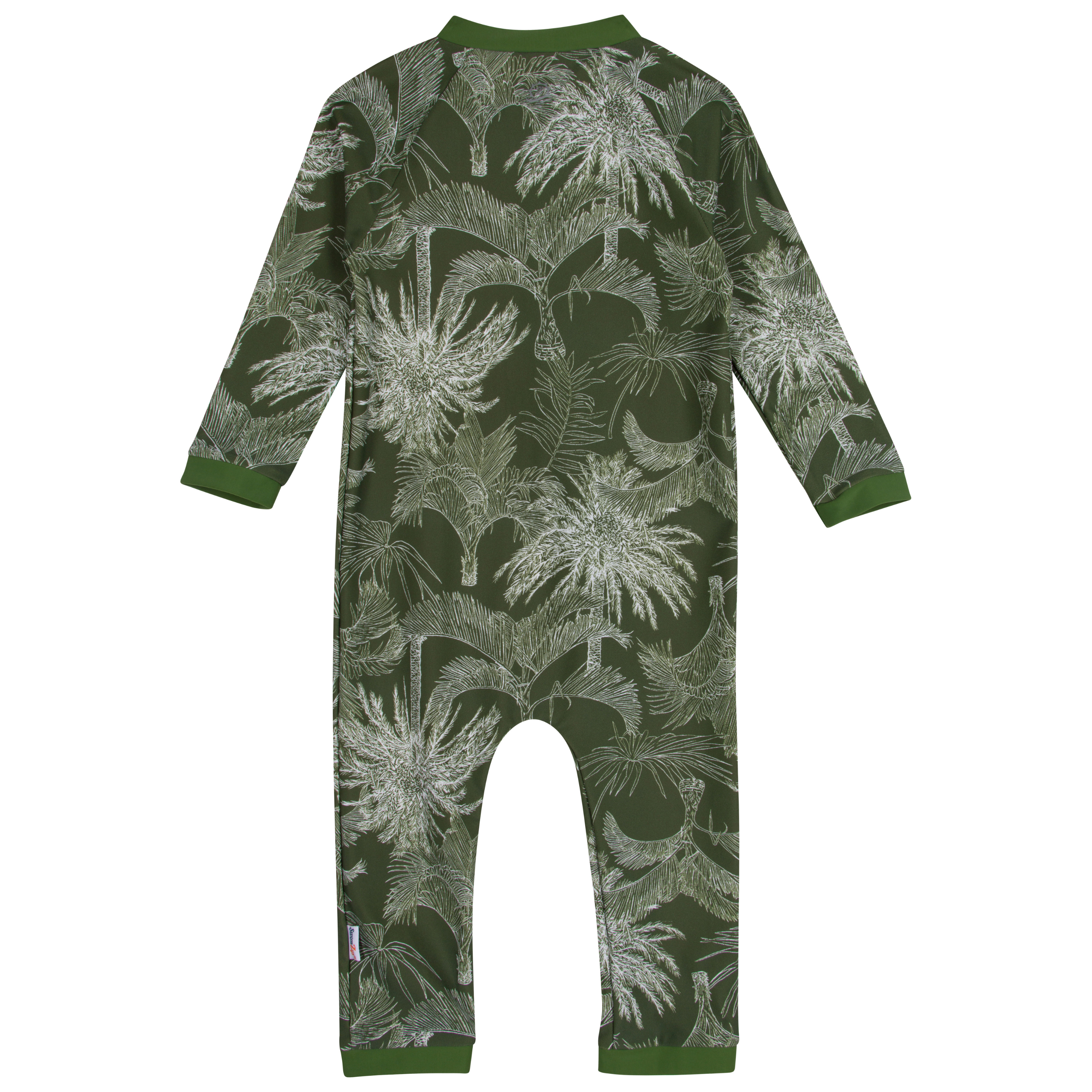 Sunsuit - Long Sleeve Romper Swimsuit | "Hawaiian Rainforest"-SwimZip UPF 50+ Sun Protective Swimwear & UV Zipper Rash Guards-pos9