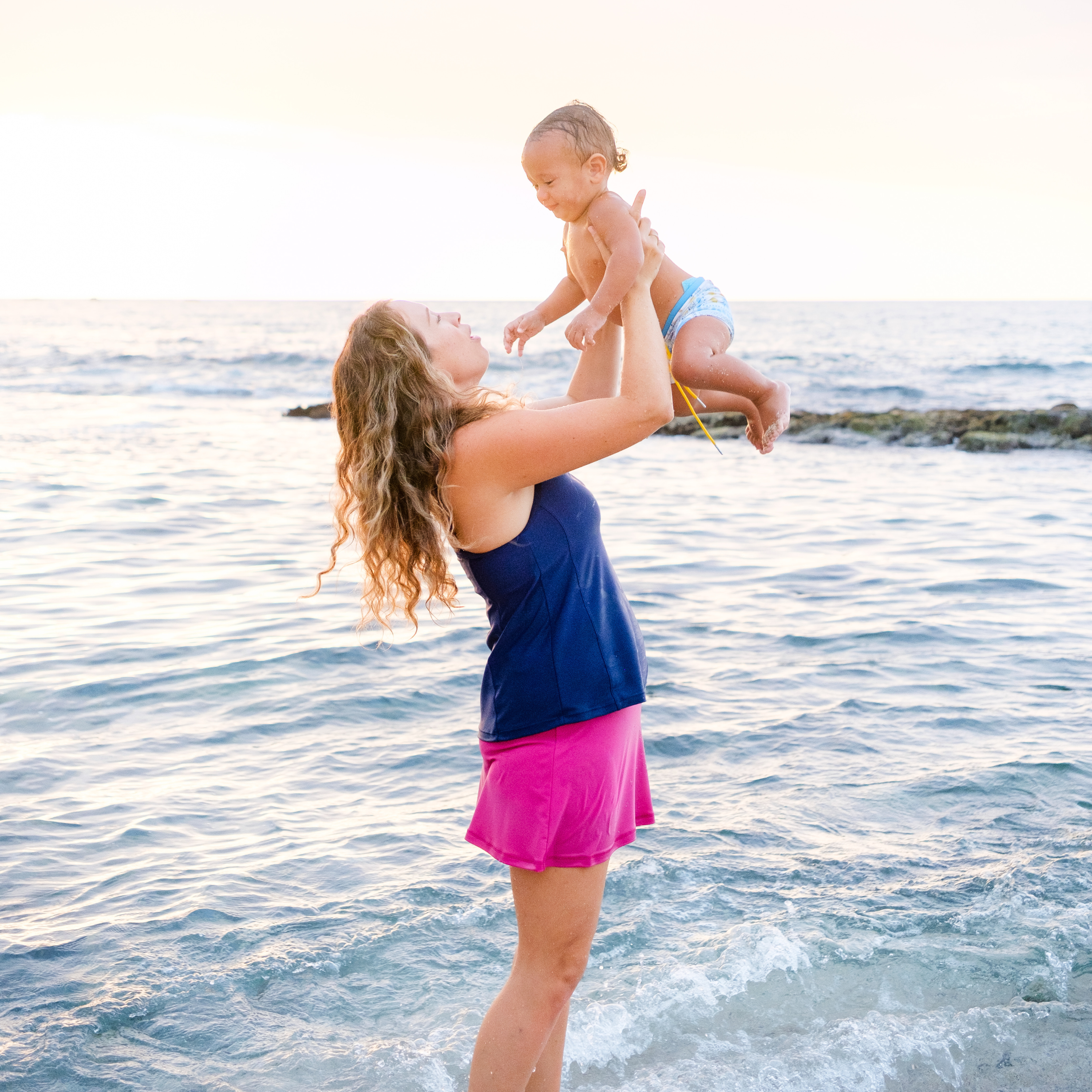 Kids Euro Swim Shorties | "Mediterranean Lemons"-SwimZip UPF 50+ Sun Protective Swimwear & UV Zipper Rash Guards-pos9