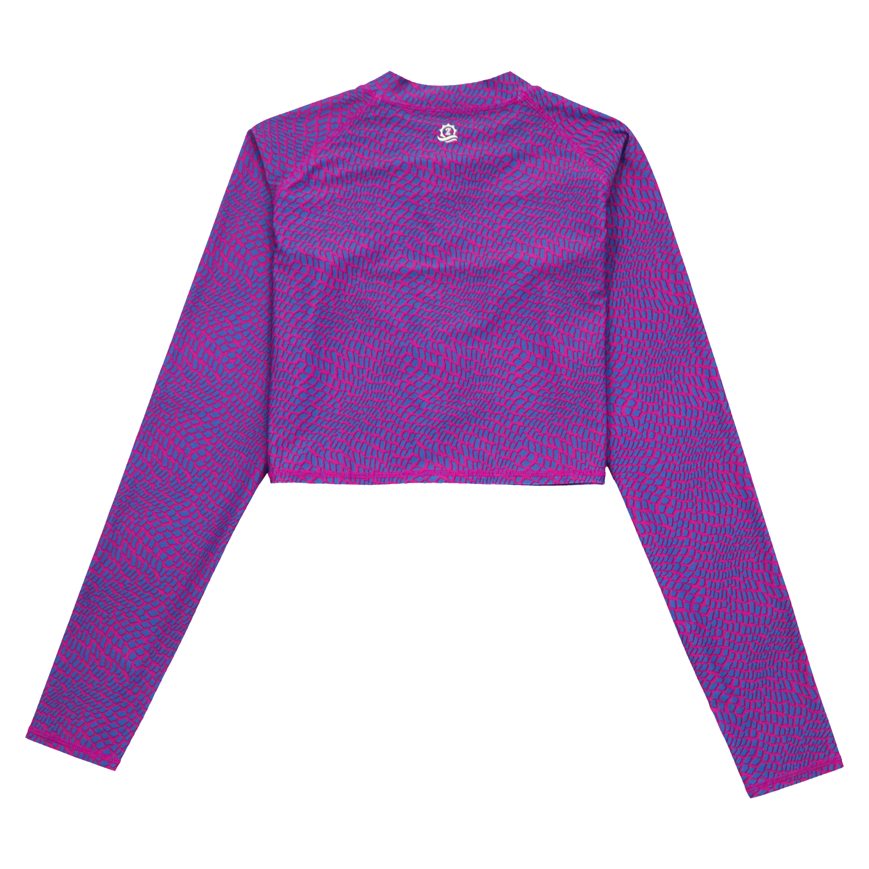 Women's Long Sleeve Crop Rash Guard | “In Disguise”-SwimZip UPF 50+ Sun Protective Swimwear & UV Zipper Rash Guards-pos9