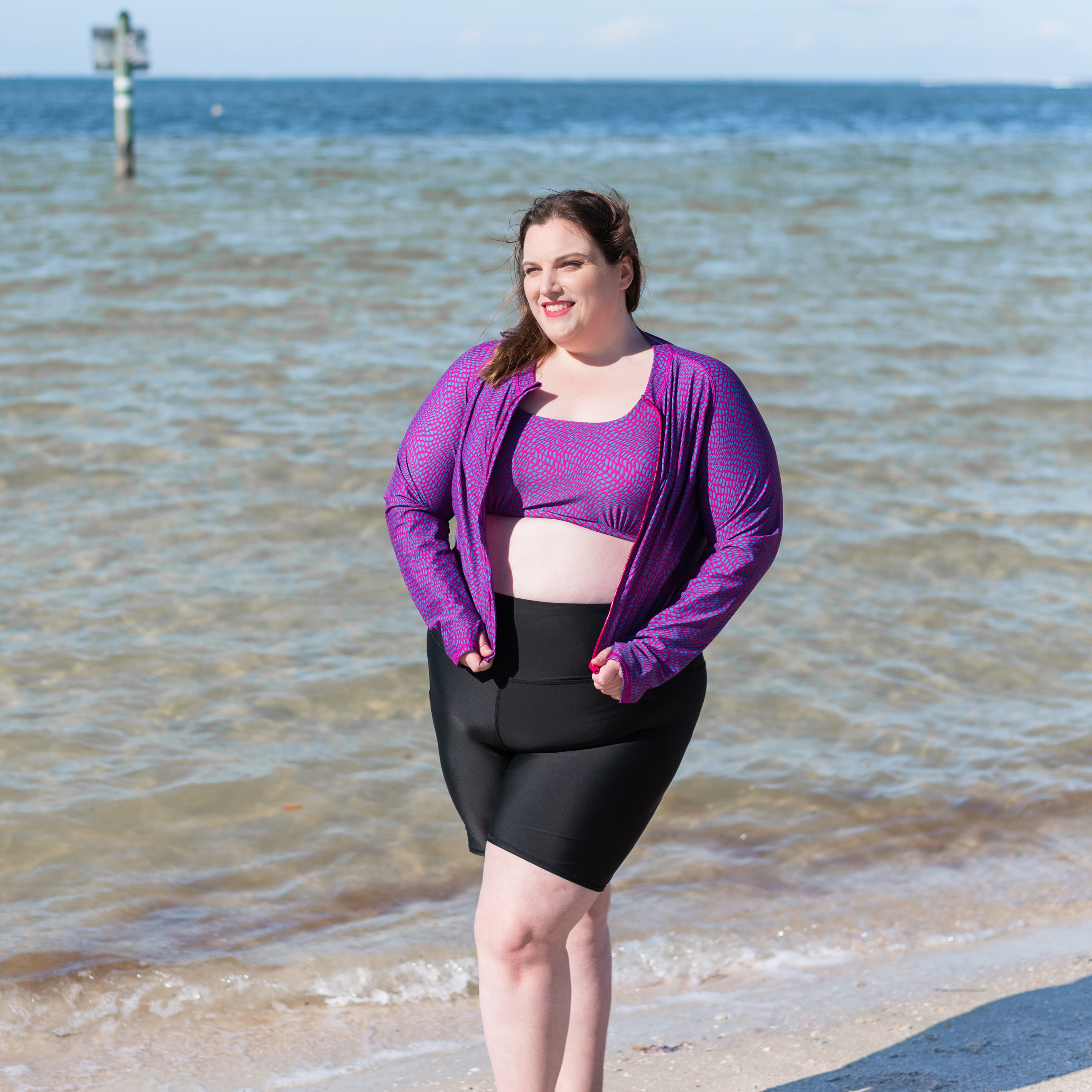 Women's Scoop Neck Bikini Top Plus Size | "In Disguise"-SwimZip UPF 50+ Sun Protective Swimwear & UV Zipper Rash Guards-pos4
