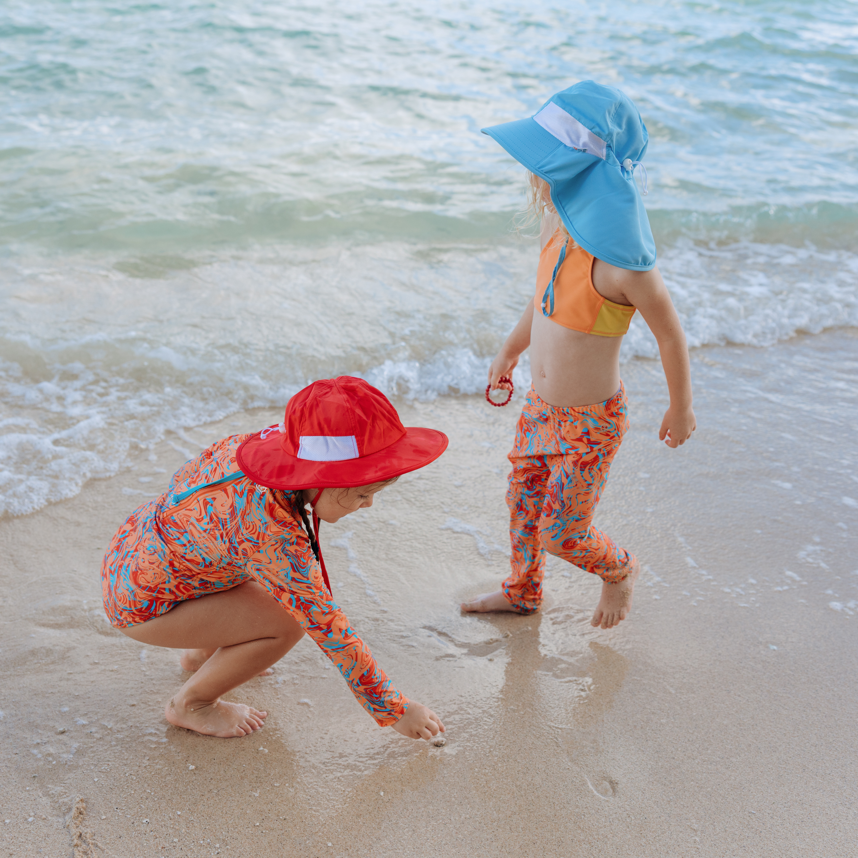 Girls Long Sleeve Surf Suit (One Piece Bodysuit) | "Swirl"-SwimZip UPF 50+ Sun Protective Swimwear & UV Zipper Rash Guards-pos11
