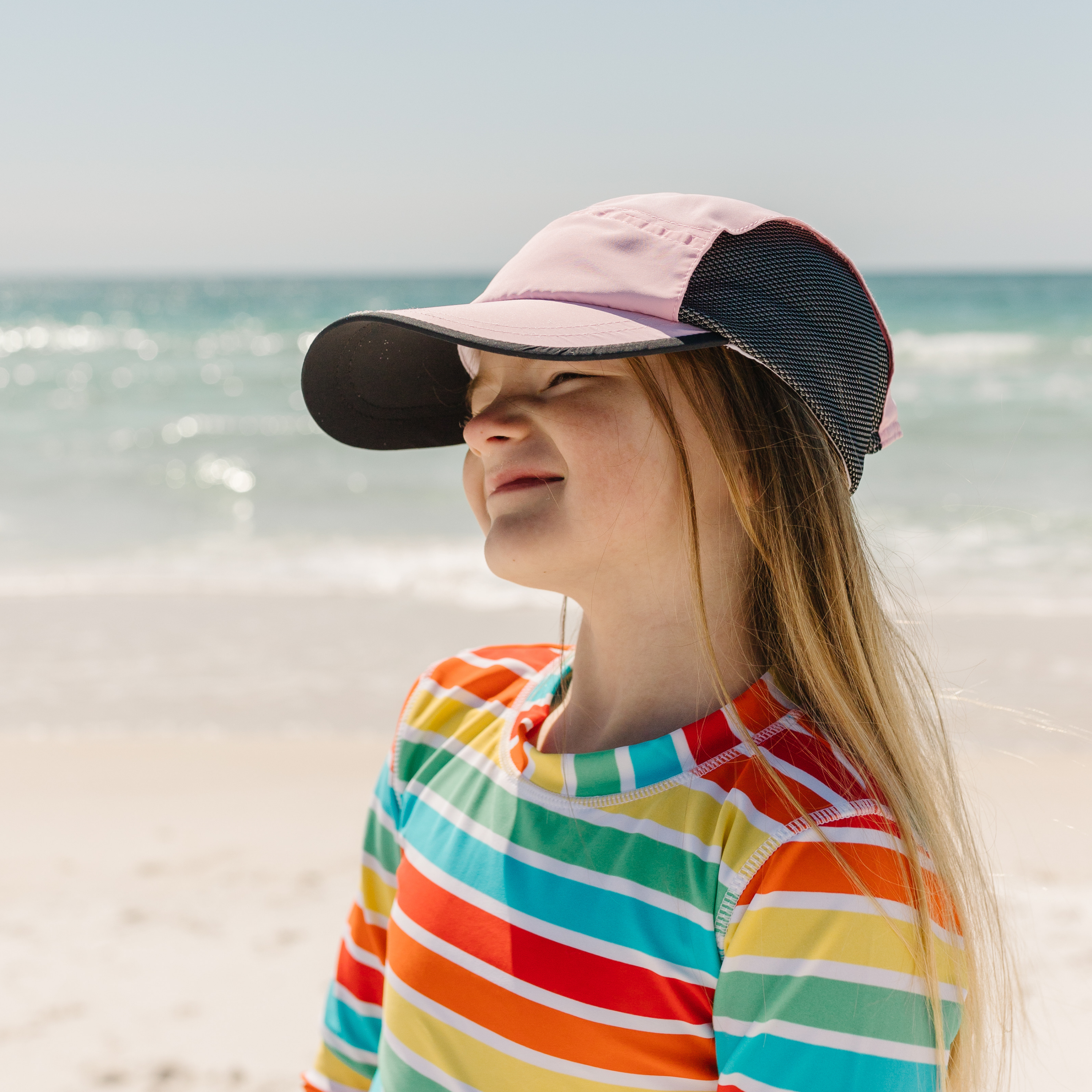 Adjustable UPF Baseball Hat - one-size fits all | Pink-SwimZip UPF 50+ Sun Protective Swimwear & UV Zipper Rash Guards-pos2