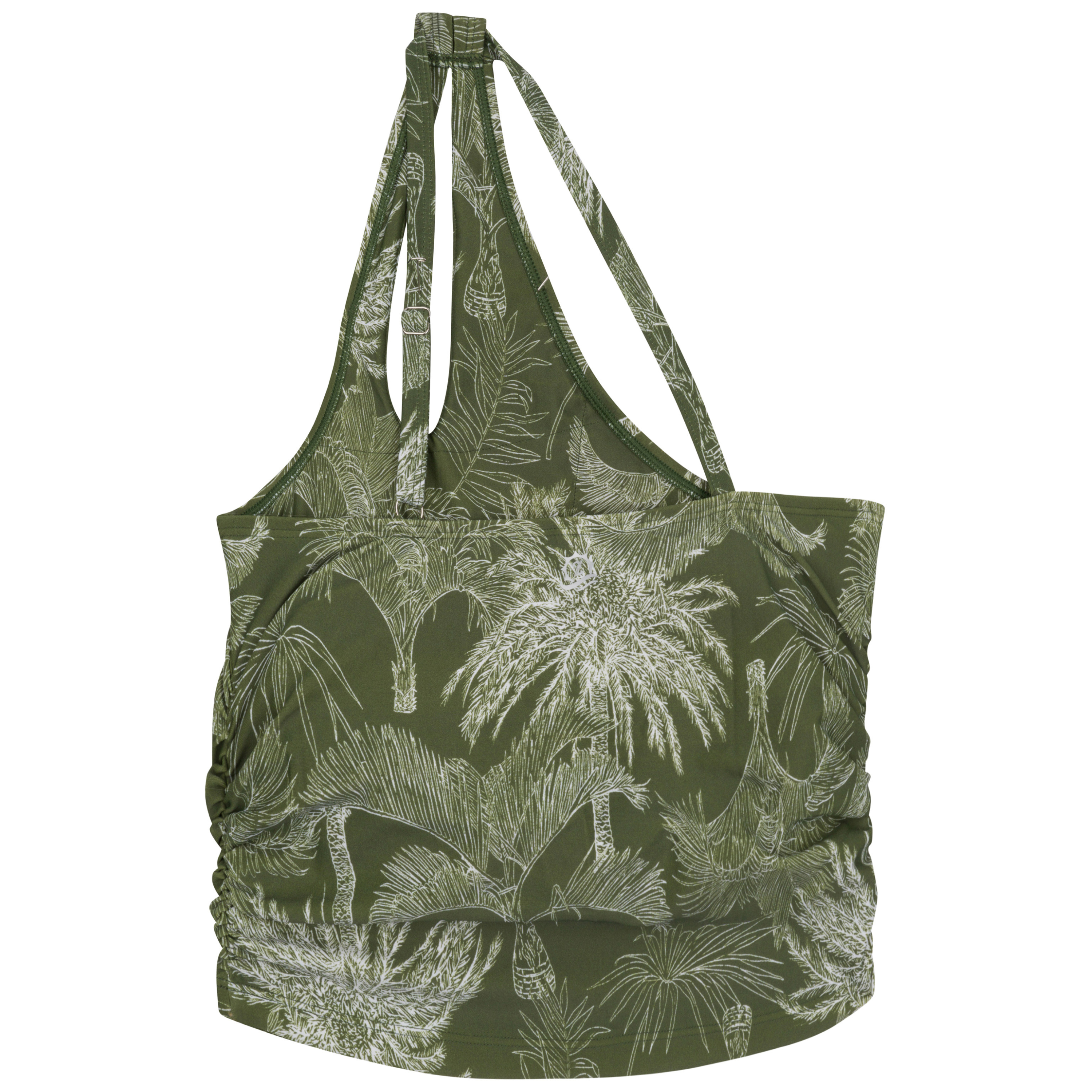 Women’s One Shoulder Crop Tankini Top | “Hawaiian Rainforest”-SwimZip UPF 50+ Sun Protective Swimwear & UV Zipper Rash Guards-pos10