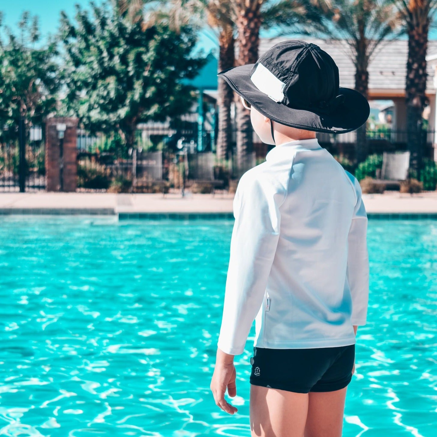 Kids Euro Swim Shorties | "Black"-SwimZip UPF 50+ Sun Protective Swimwear & UV Zipper Rash Guards-pos7
