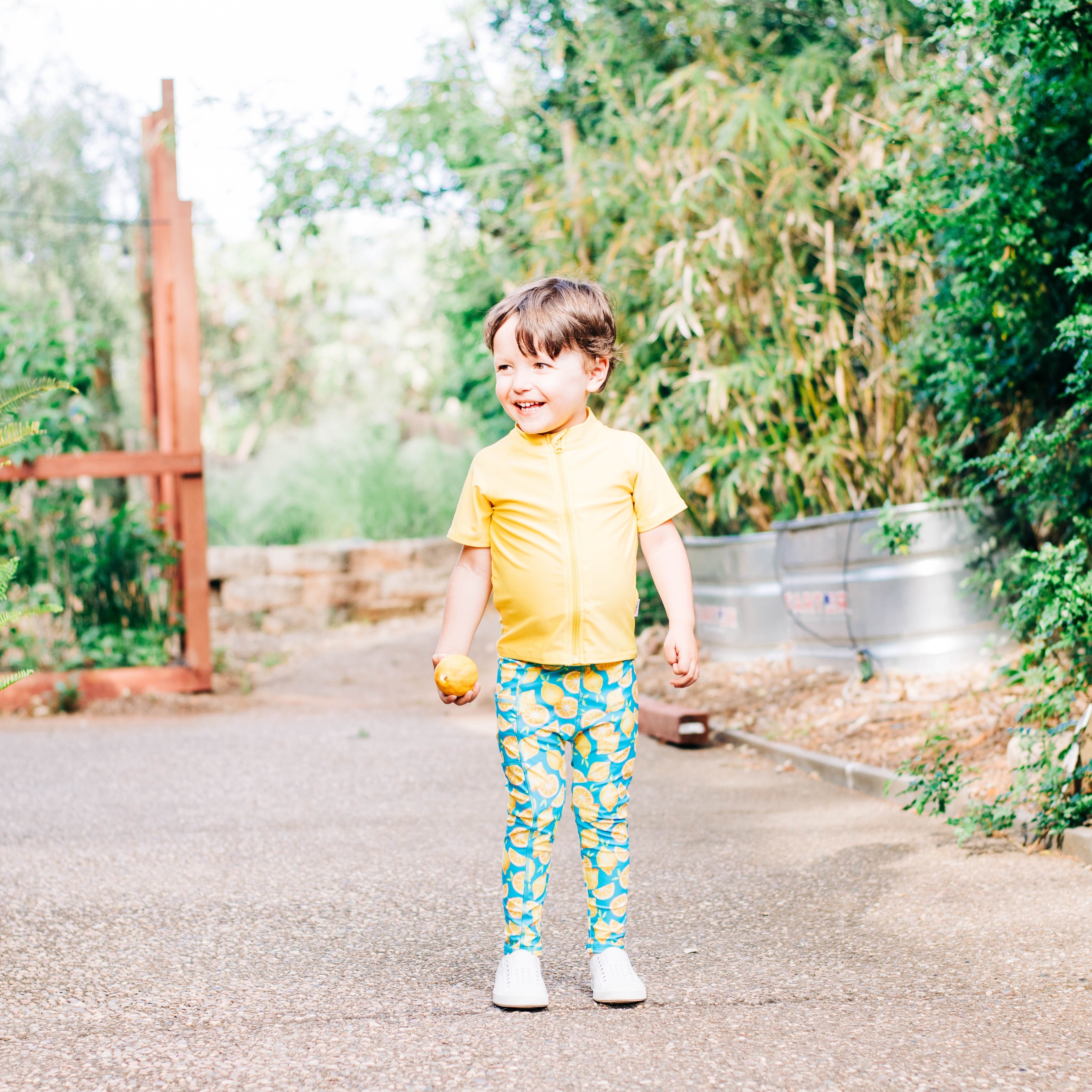 Kids Swim Pants | "Lemons"-SwimZip UPF 50+ Sun Protective Swimwear & UV Zipper Rash Guards-pos8