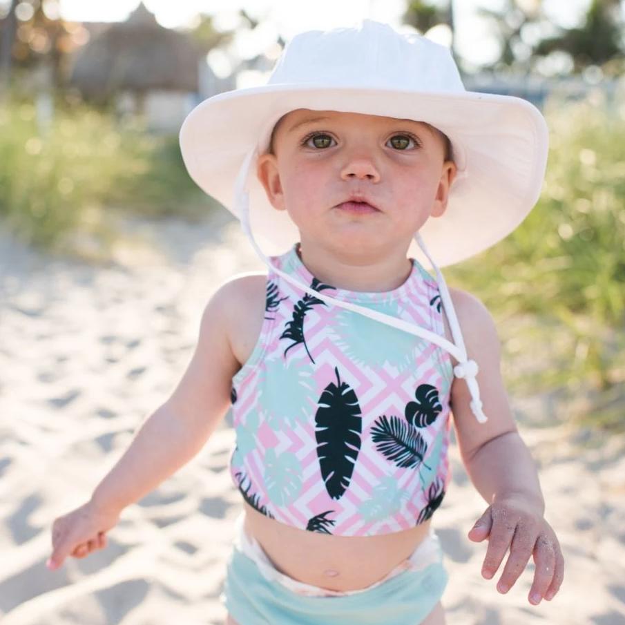 Girls Halter Top Bikini Set (2 Piece) | "Palm Breeze"-SwimZip UPF 50+ Sun Protective Swimwear & UV Zipper Rash Guards-pos3