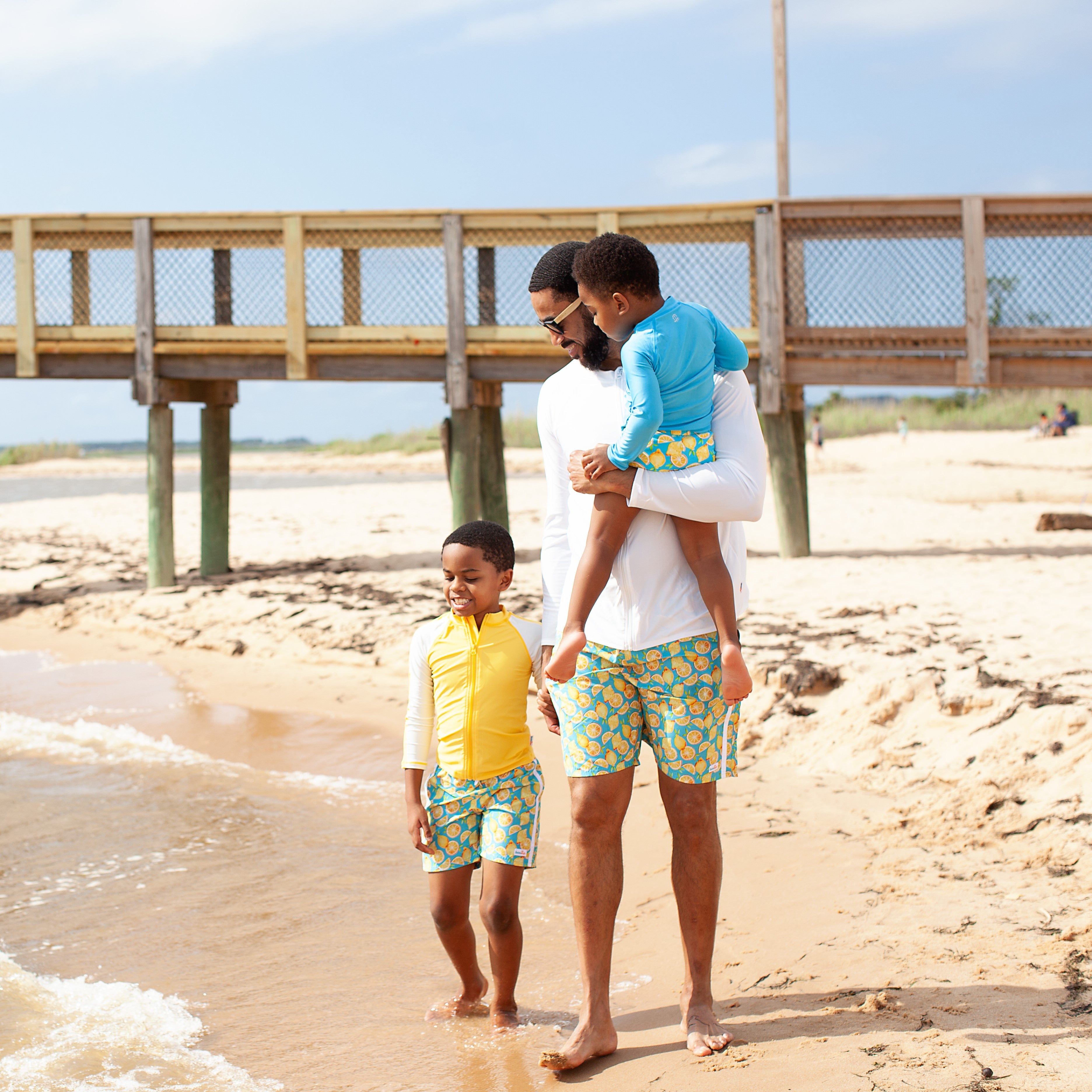 Men's 8" Swim Trunks Boxer Brief Liner | "Lemons"-SwimZip UPF 50+ Sun Protective Swimwear & UV Zipper Rash Guards-pos6