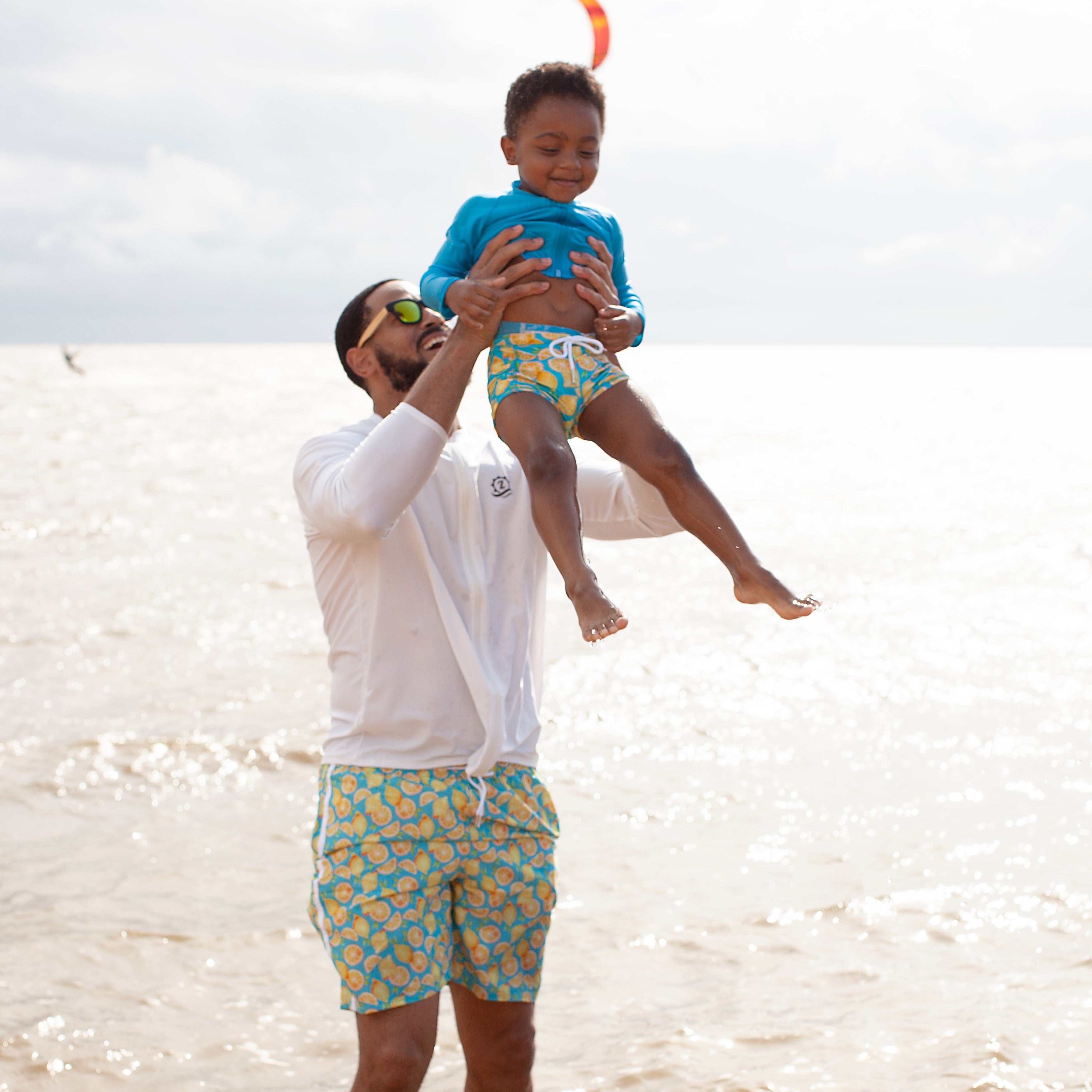 Men's 8" Swim Trunks Boxer Brief Liner | "Lemons"-SwimZip UPF 50+ Sun Protective Swimwear & UV Zipper Rash Guards-pos3