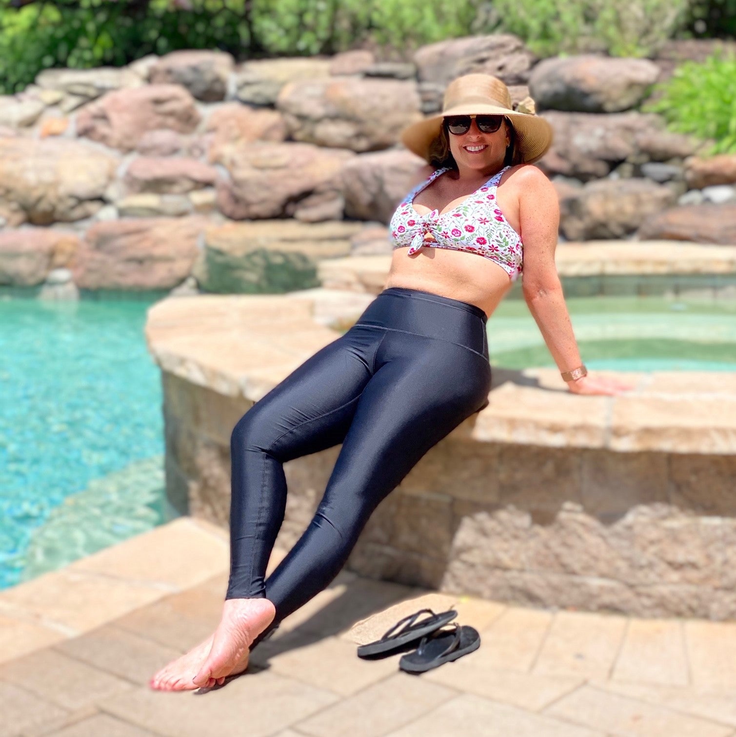 Women's Swim Pants | "Black”-SwimZip UPF 50+ Sun Protective Swimwear & UV Zipper Rash Guards-pos15