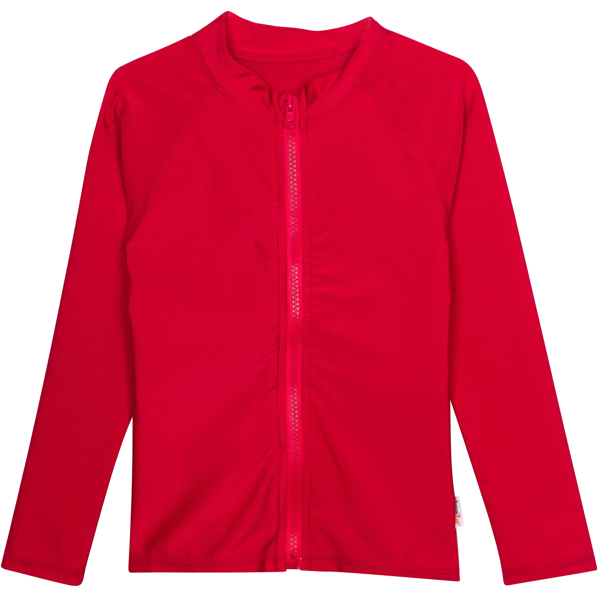 Kids UPF 50+ Long Sleeve Zipper Rash Guard Swim Shirt | "Red"-0-3 Month-Red-SwimZip UPF 50+ Sun Protective Swimwear & UV Zipper Rash Guards-pos1