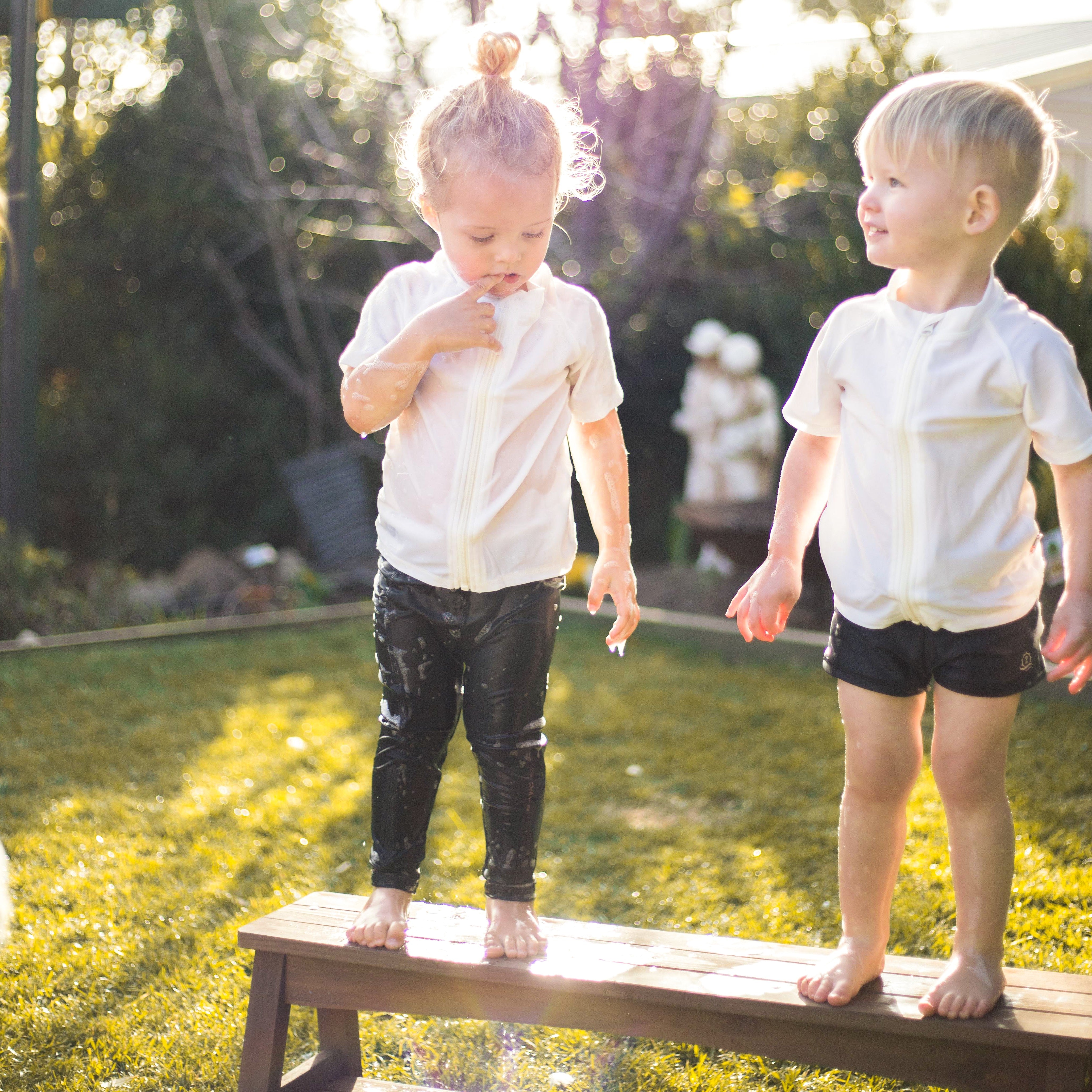 Kids Euro Swim Shorties | "Black"-SwimZip UPF 50+ Sun Protective Swimwear & UV Zipper Rash Guards-pos5