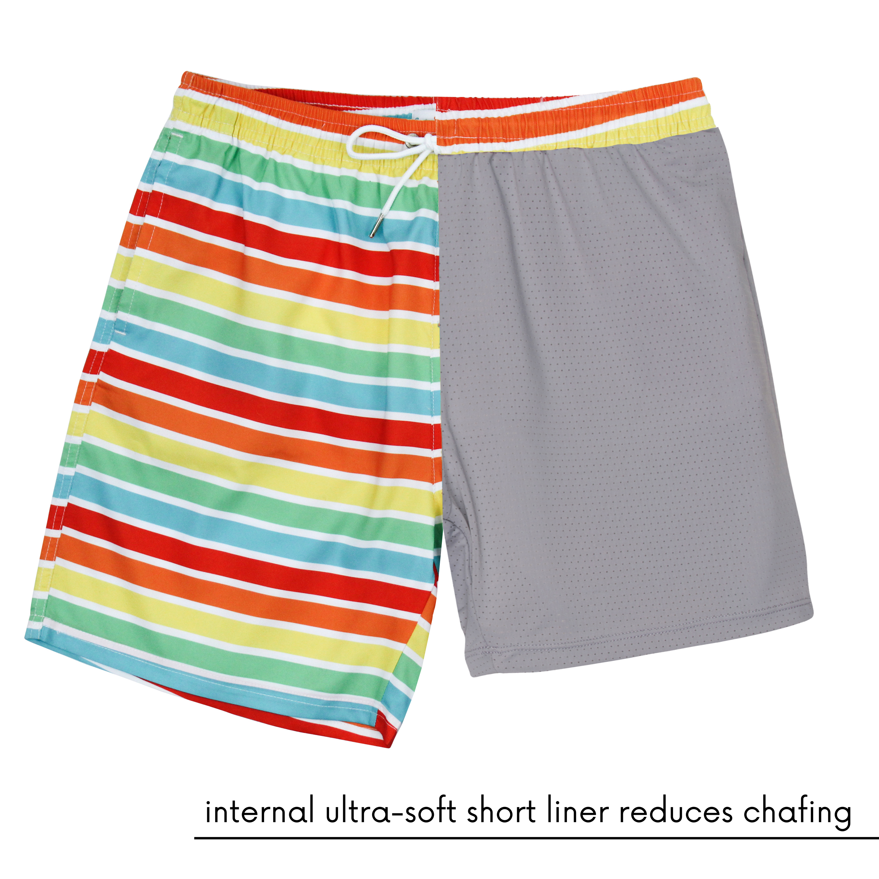 Boys Swim Trunks Boxer Brief Liner (Sizes 6-14) | "Rainbow"-SwimZip UPF 50+ Sun Protective Swimwear & UV Zipper Rash Guards-pos3