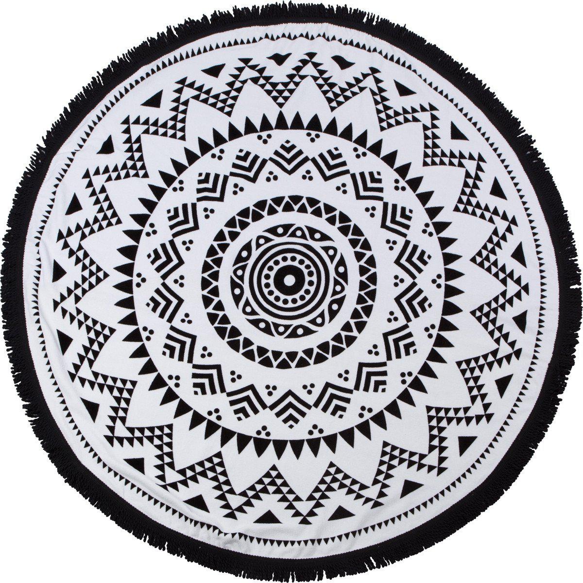 Round Beach Towel | "Black Sand Beach"-1 Size-Black Sand Beach-SwimZip UPF 50+ Sun Protective Swimwear & UV Zipper Rash Guards-pos1