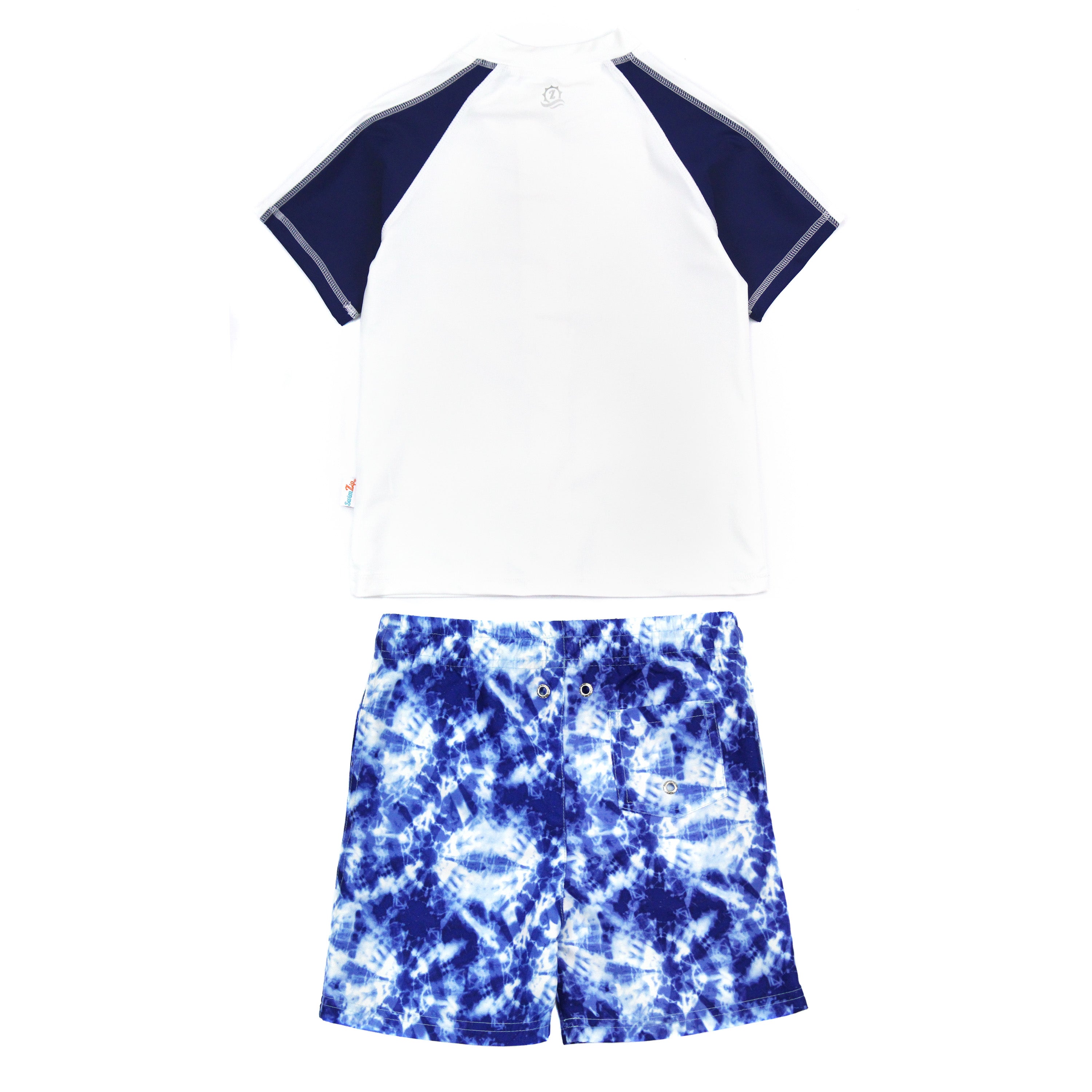 Boys Short Sleeve Zipper Rash Guard and Swim Trunk Set | "Tie Dye"-SwimZip UPF 50+ Sun Protective Swimwear & UV Zipper Rash Guards-pos3