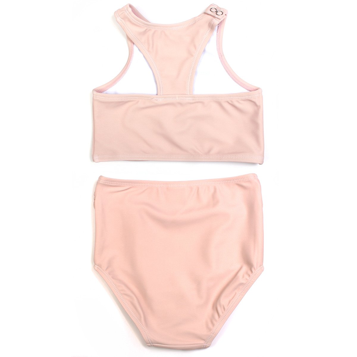 Girls Halter Top High-Waisted Set (2 Piece) | "Tied with a Bow" Peach Whip-SwimZip UPF 50+ Sun Protective Swimwear & UV Zipper Rash Guards-pos5