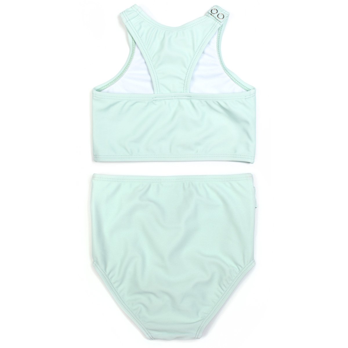 Girls Halter Top High-Waisted Set (2 Piece) | "Tied with a Bow" Whispering Blue-SwimZip UPF 50+ Sun Protective Swimwear & UV Zipper Rash Guards-pos2