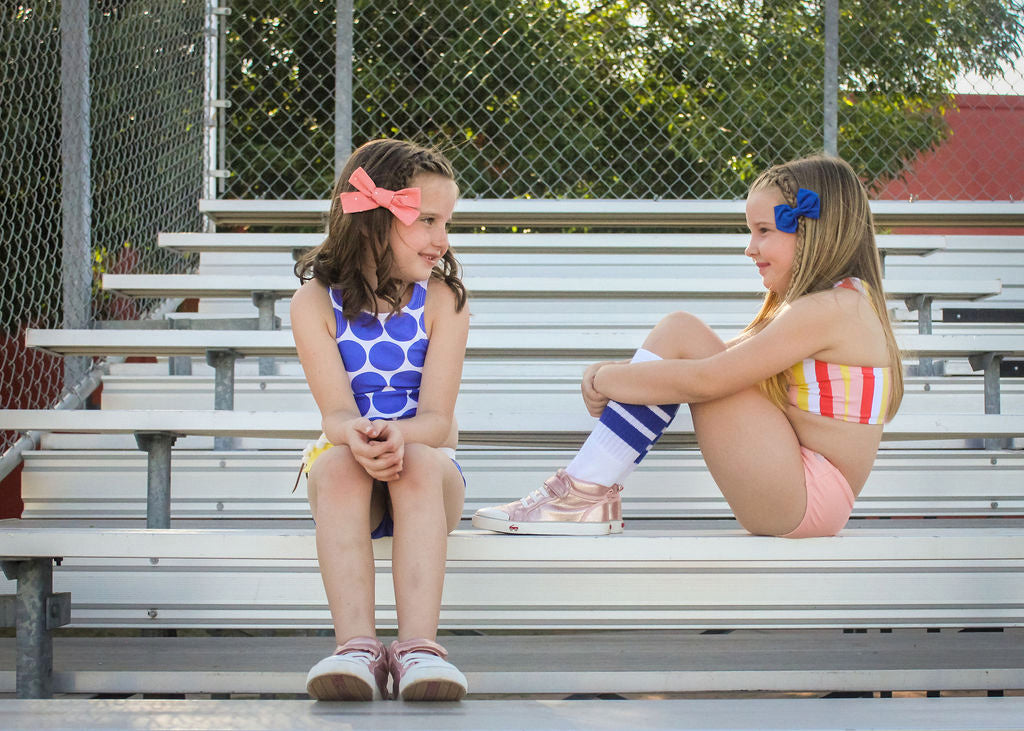 Girls Halter Top Bikini Set (2 Piece) | "Multi Stripe"-SwimZip UPF 50+ Sun Protective Swimwear & UV Zipper Rash Guards-pos4