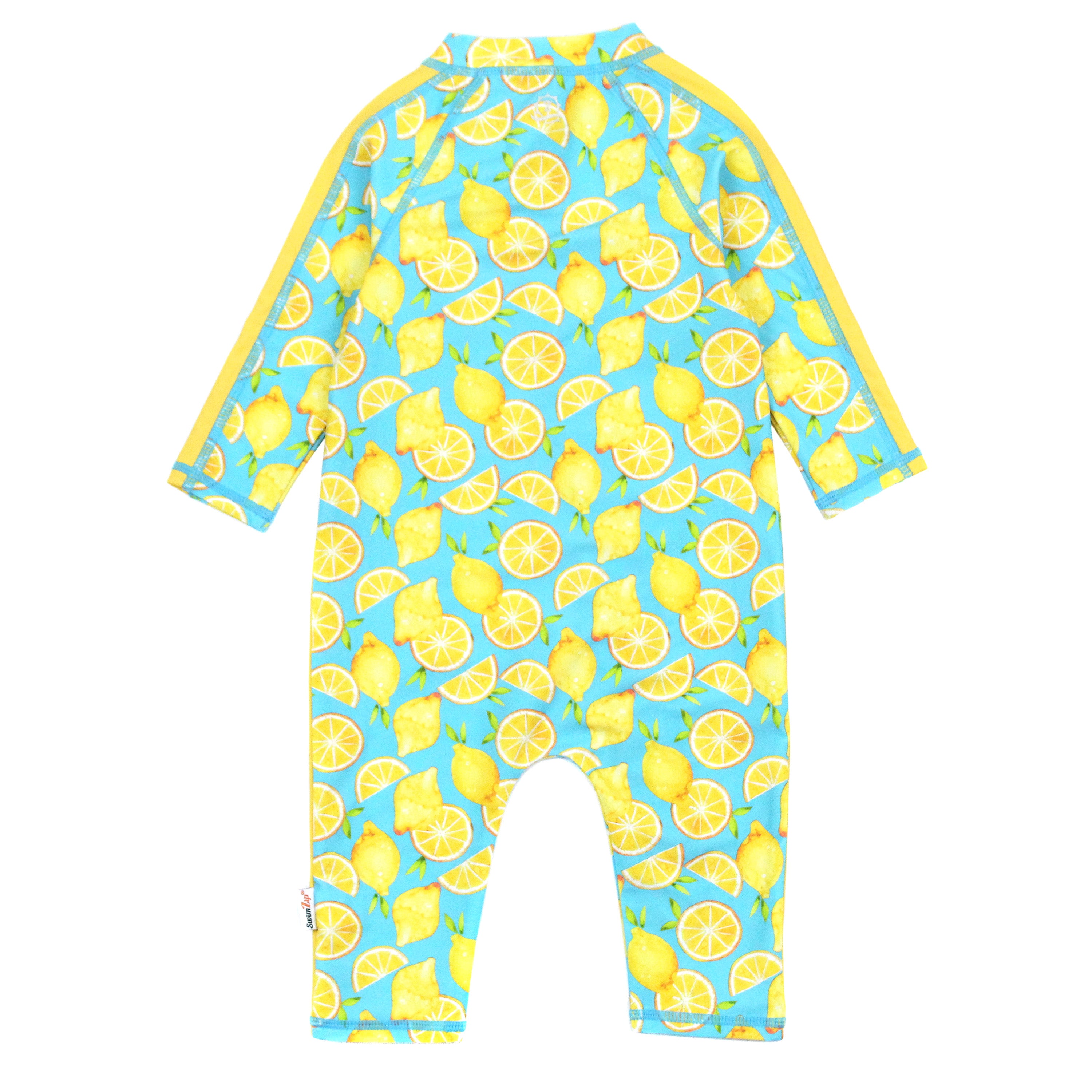 Sunsuit - Long Sleeve Romper Swimsuit | "Lemons"-SwimZip UPF 50+ Sun Protective Swimwear & UV Zipper Rash Guards-pos7