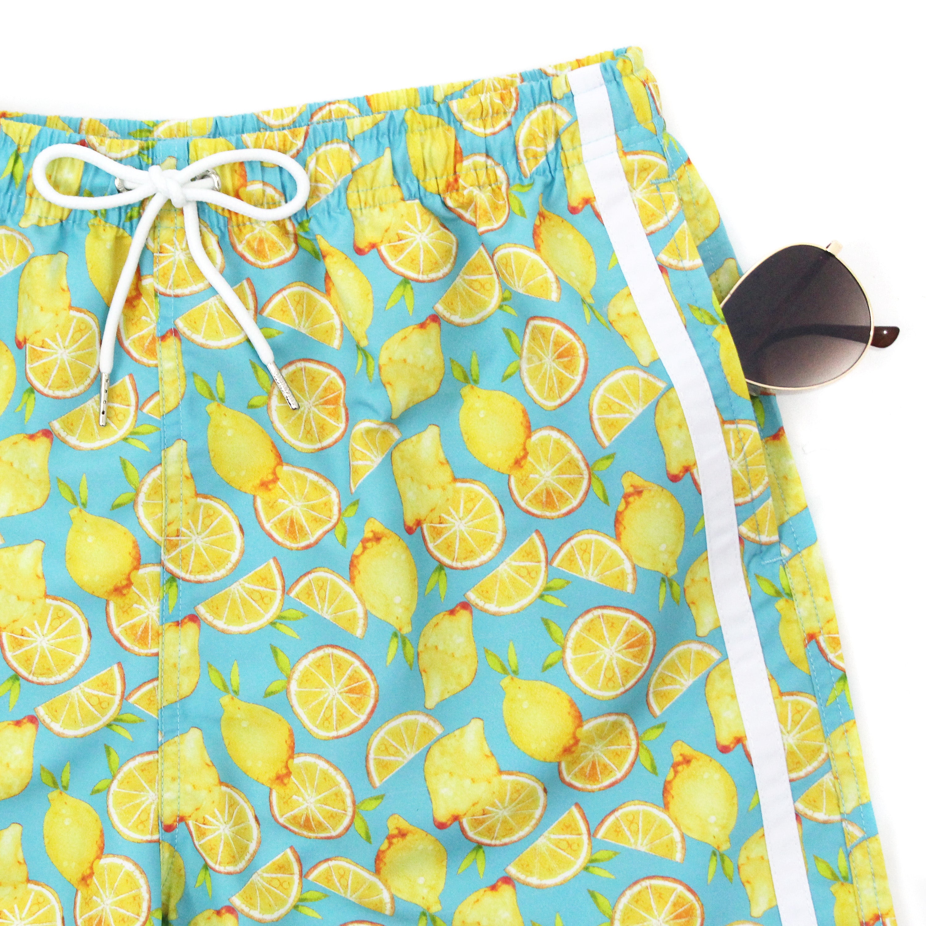 Boys Swim Trunks Boxer Brief Liner (Sizes 6-14) | "Lemons"-SwimZip UPF 50+ Sun Protective Swimwear & UV Zipper Rash Guards-pos5