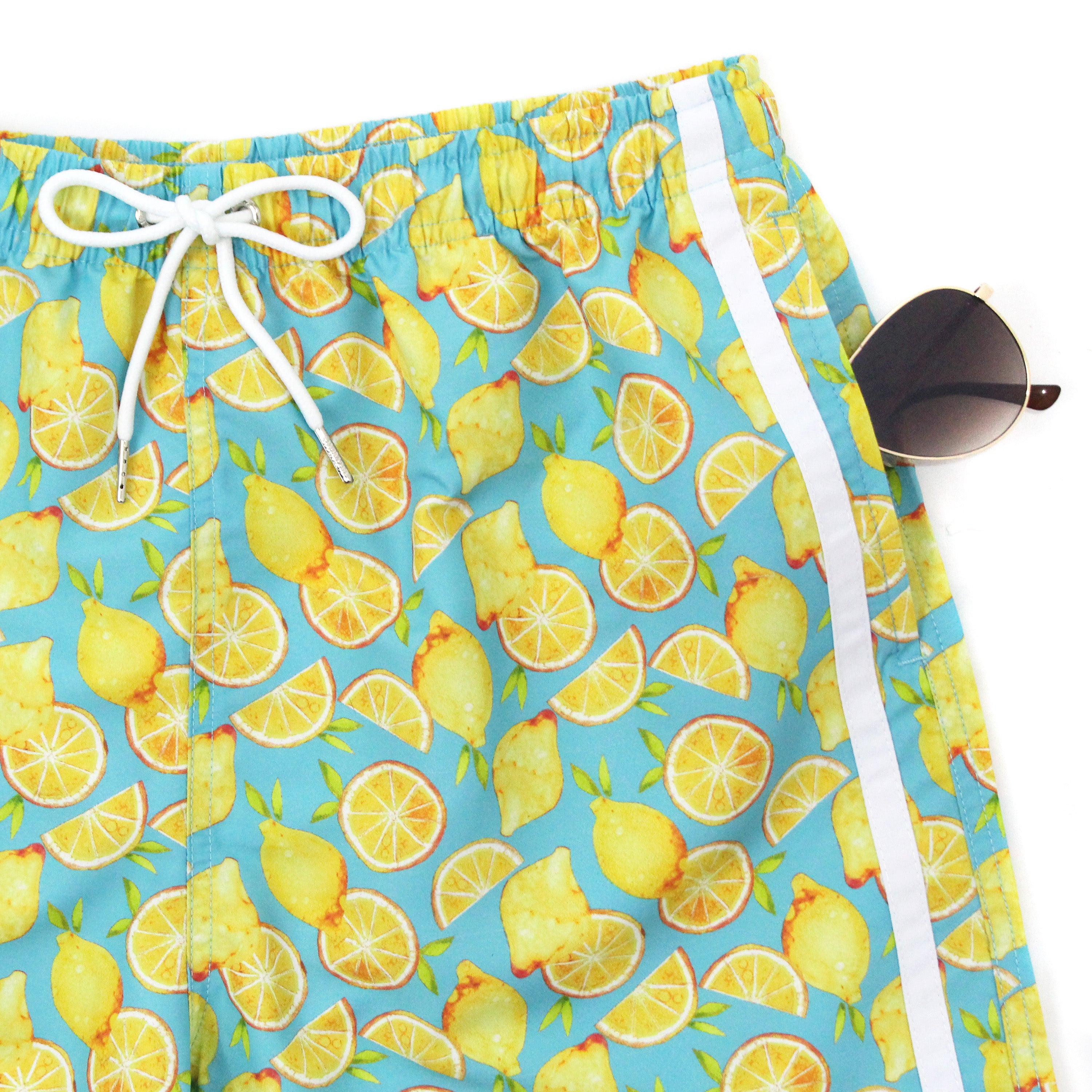Men's 8" Swim Trunks Boxer Brief Liner | "Lemons"-SwimZip UPF 50+ Sun Protective Swimwear & UV Zipper Rash Guards-pos8