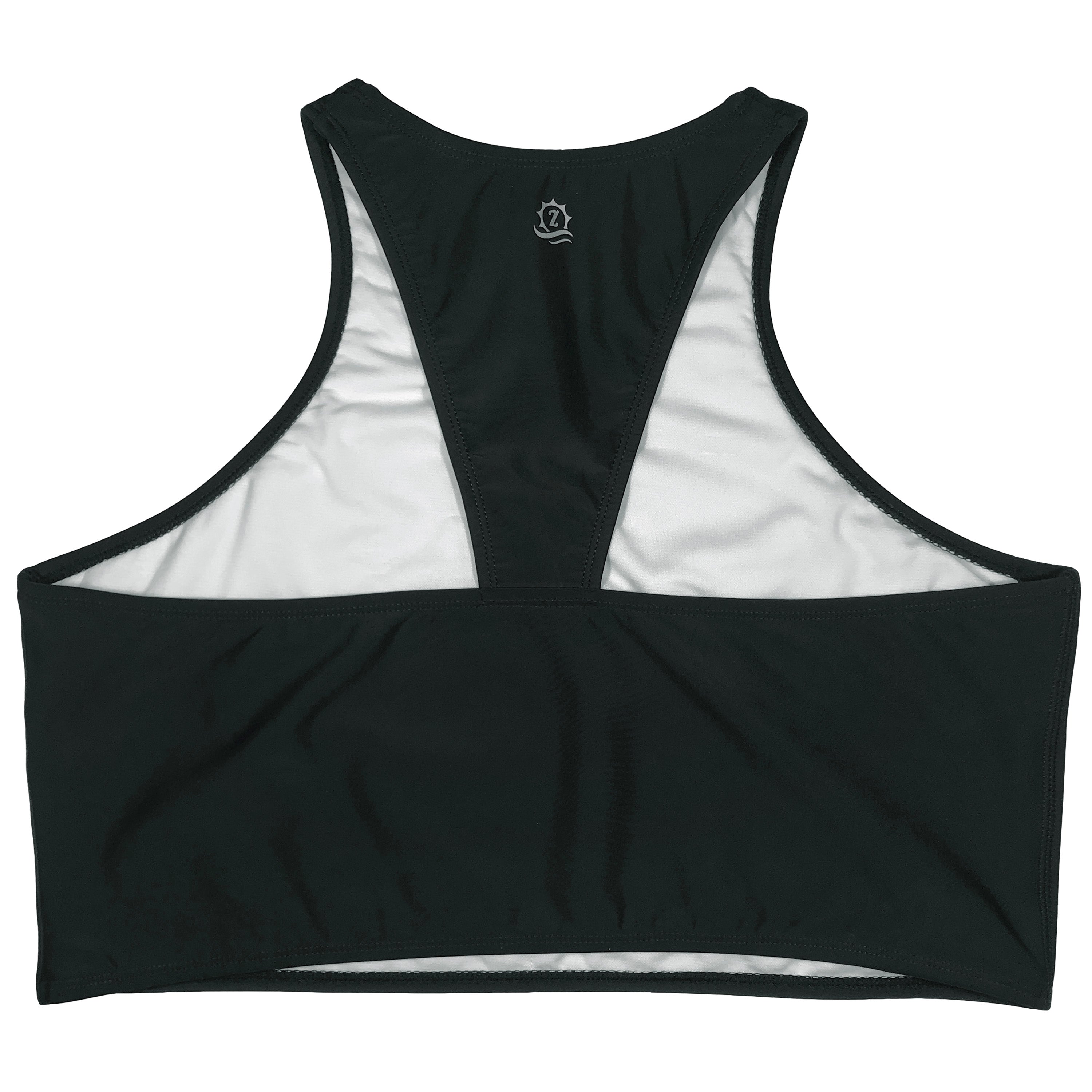 Women's Halter Bikini Top | "Black”-SwimZip UPF 50+ Sun Protective Swimwear & UV Zipper Rash Guards-pos7