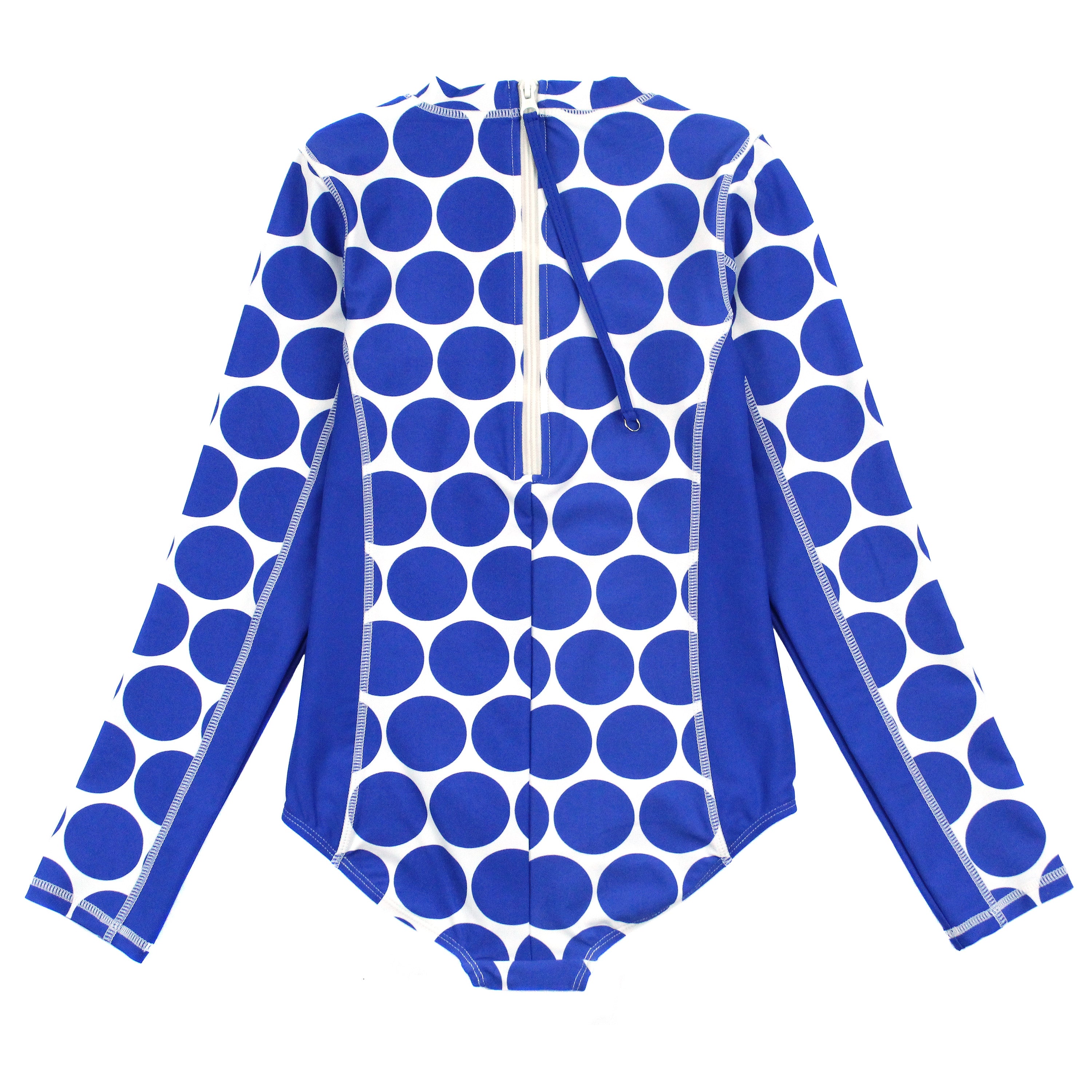 Girls Long Sleeve Surf Suit (One Piece Bodysuit) | "Oversized Dot"-SwimZip UPF 50+ Sun Protective Swimwear & UV Zipper Rash Guards-pos7