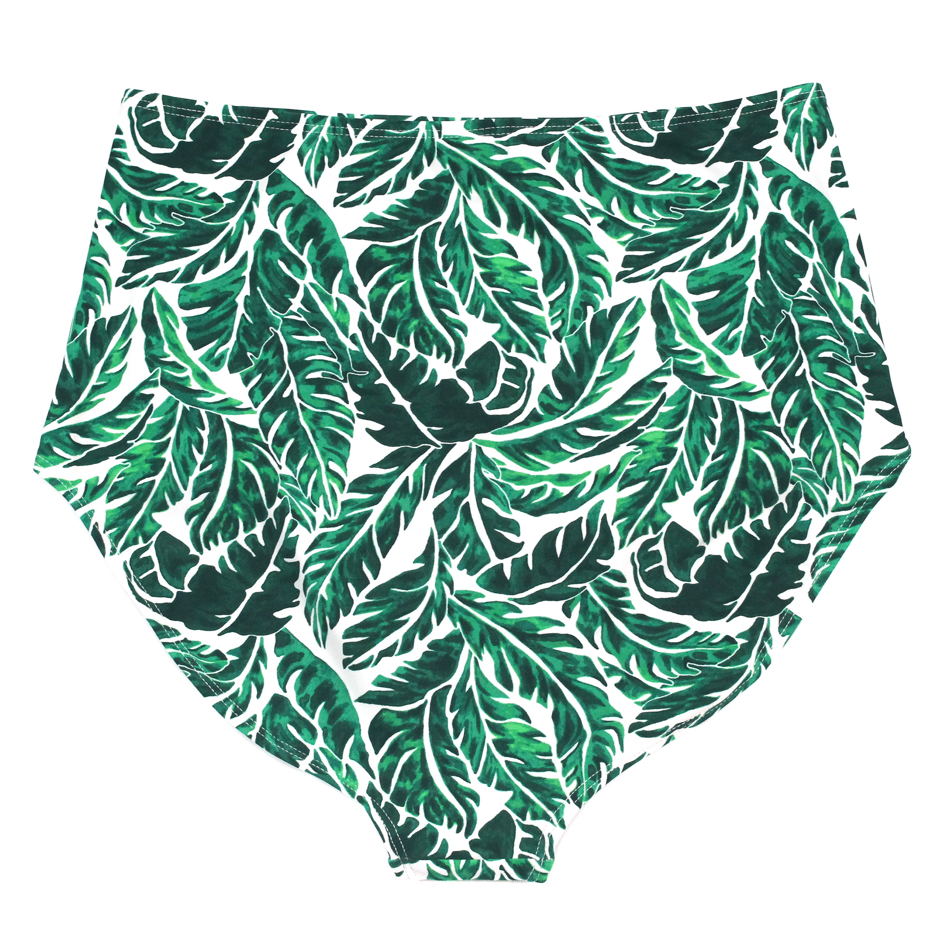Women's High Waist Bikini Bottoms Ruched | "Palm Leaf"-SwimZip UPF 50+ Sun Protective Swimwear & UV Zipper Rash Guards-pos8