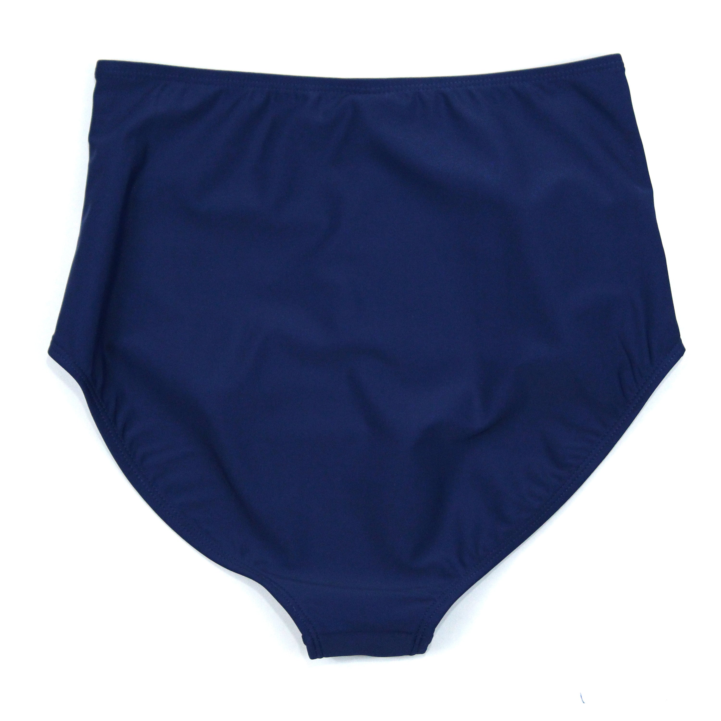 Women's High Waist Bikini Bottoms Ruched | "Navy"-SwimZip UPF 50+ Sun Protective Swimwear & UV Zipper Rash Guards-pos10