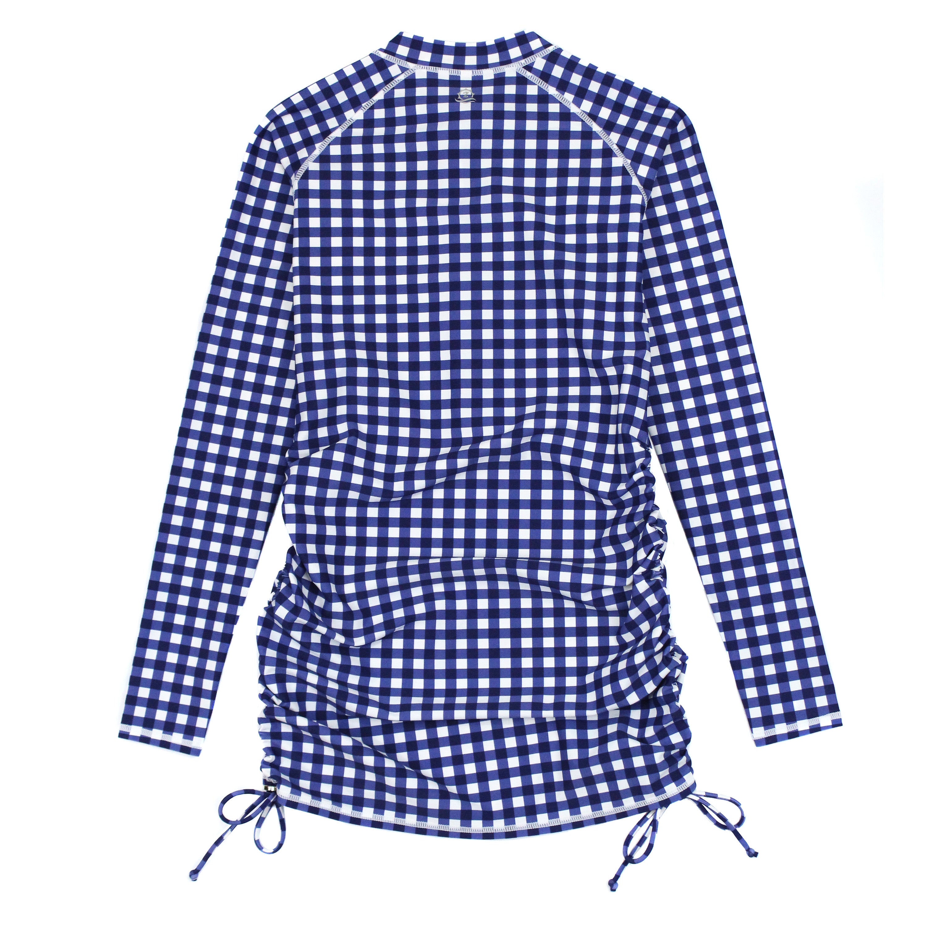 Women's Half Zip Swim Dress Cover Up | "Navy Gingham"-SwimZip UPF 50+ Sun Protective Swimwear & UV Zipper Rash Guards-pos9