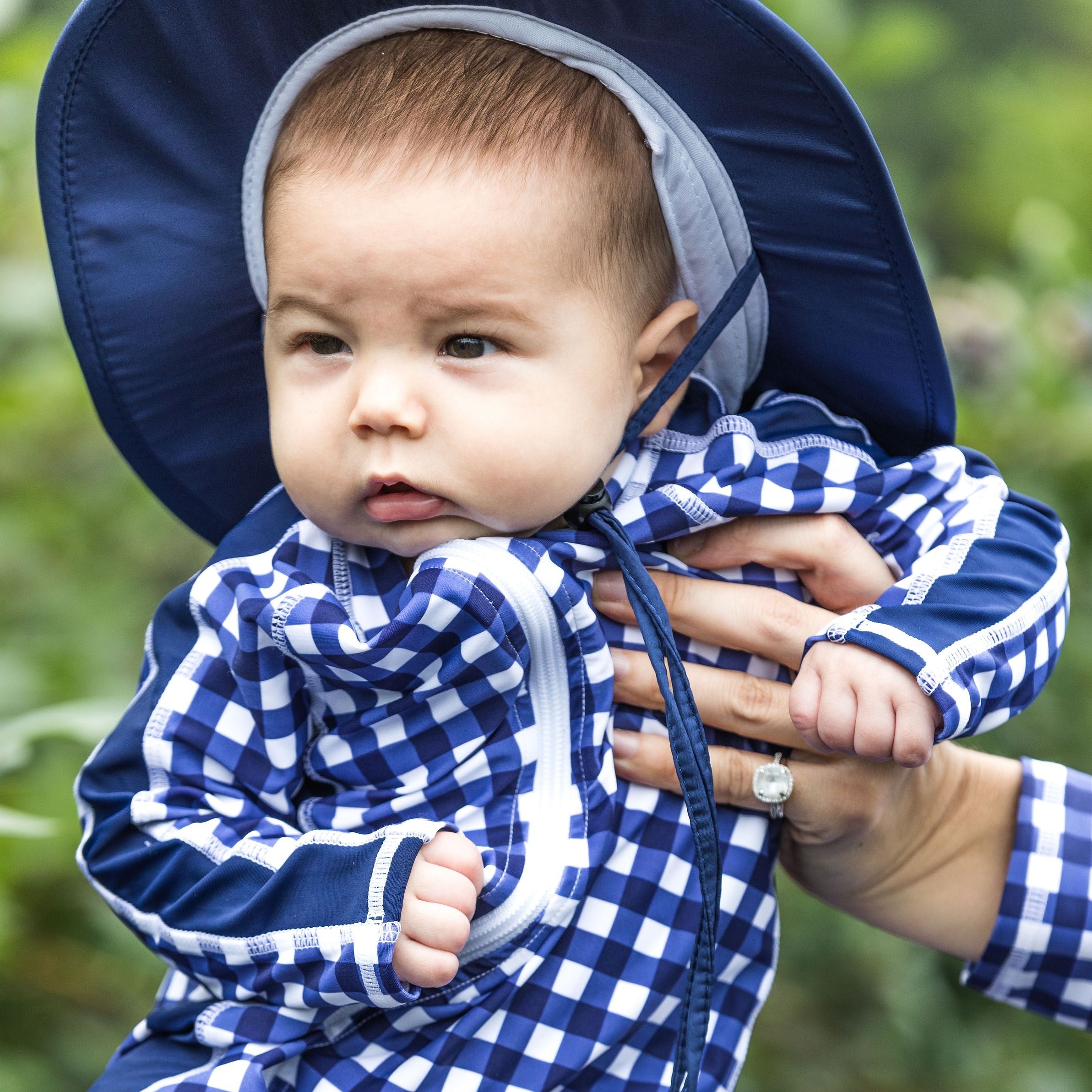 Kids Wide Brim Sun Hat "Fun Sun Day Play Hat" - Navy-SwimZip UPF 50+ Sun Protective Swimwear & UV Zipper Rash Guards-pos9