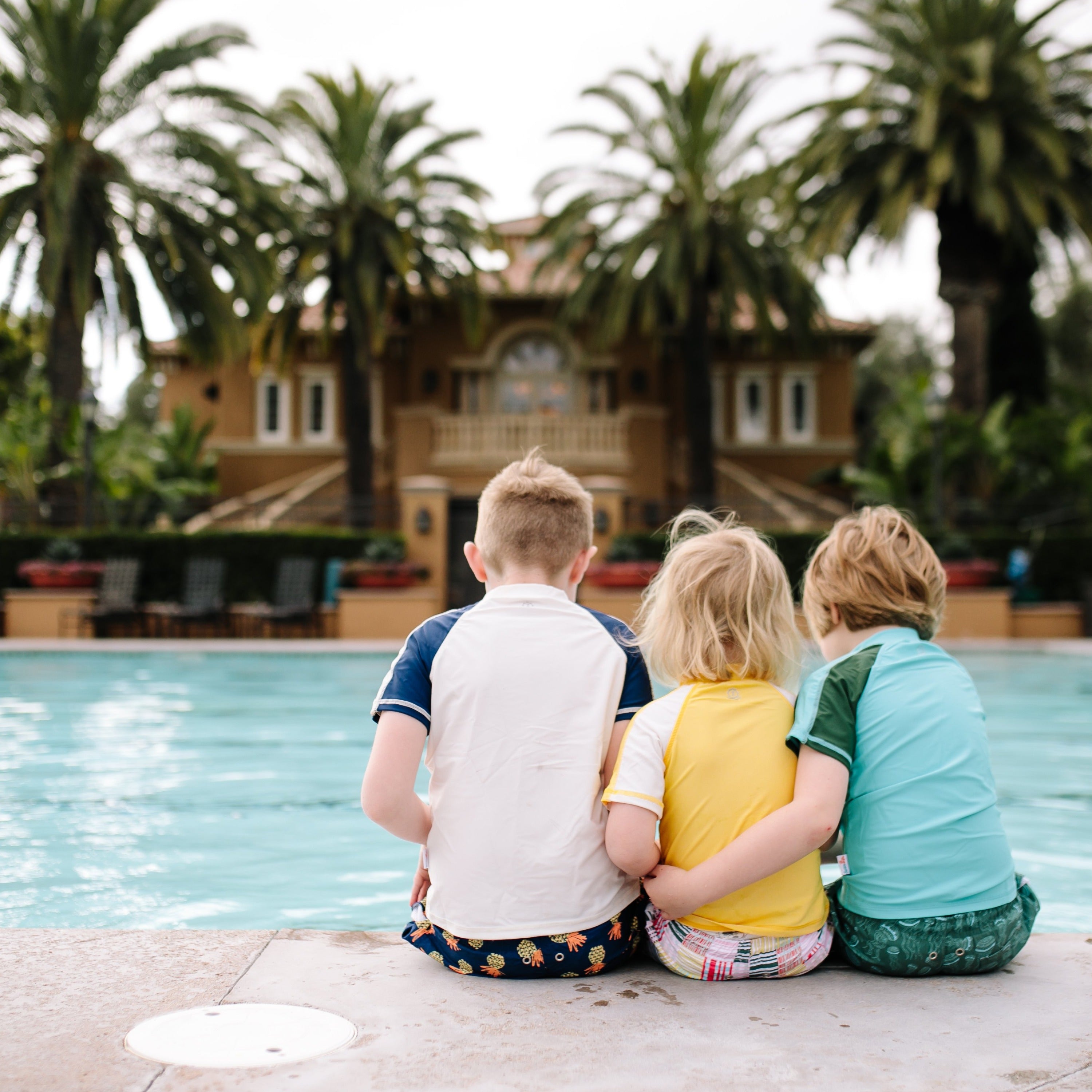 Boys Short Sleeve Zipper Rash Guard and Swim Trunk Set | "Madras Mania"-SwimZip UPF 50+ Sun Protective Swimwear & UV Zipper Rash Guards-pos5