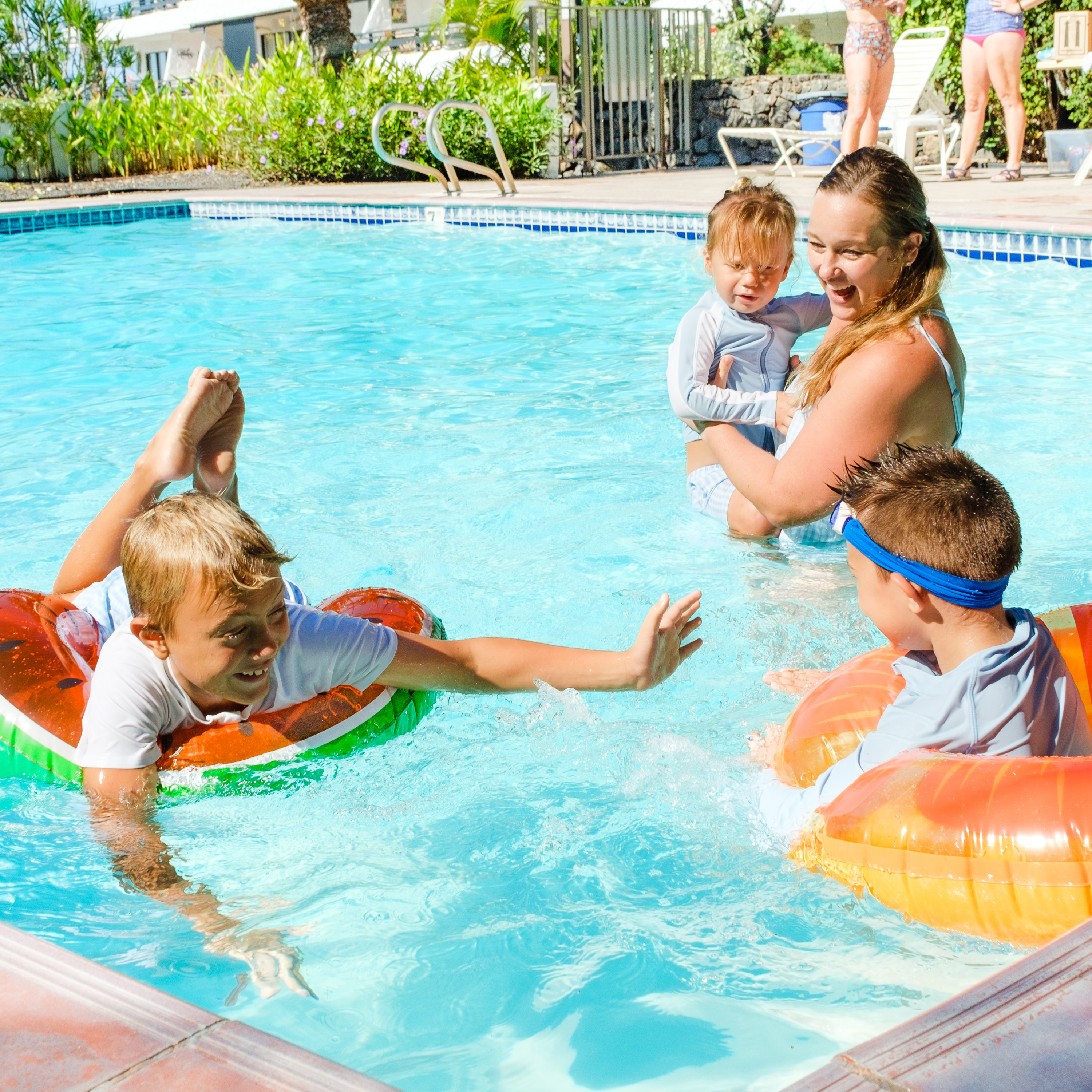 Boys Long Sleeve Zipper Rash Guard and Swim Trunk Set | "Blue Gingham"-SwimZip UPF 50+ Sun Protective Swimwear & UV Zipper Rash Guards-pos11