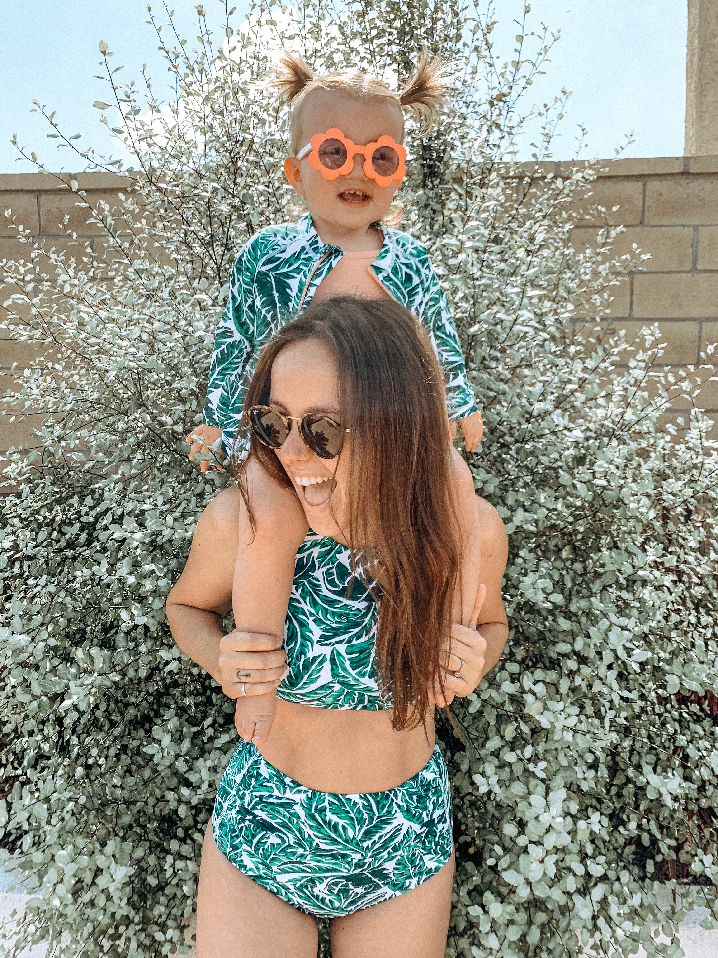 Women's Halter Bikini Top | "Palm Leaf"-SwimZip UPF 50+ Sun Protective Swimwear & UV Zipper Rash Guards-pos3