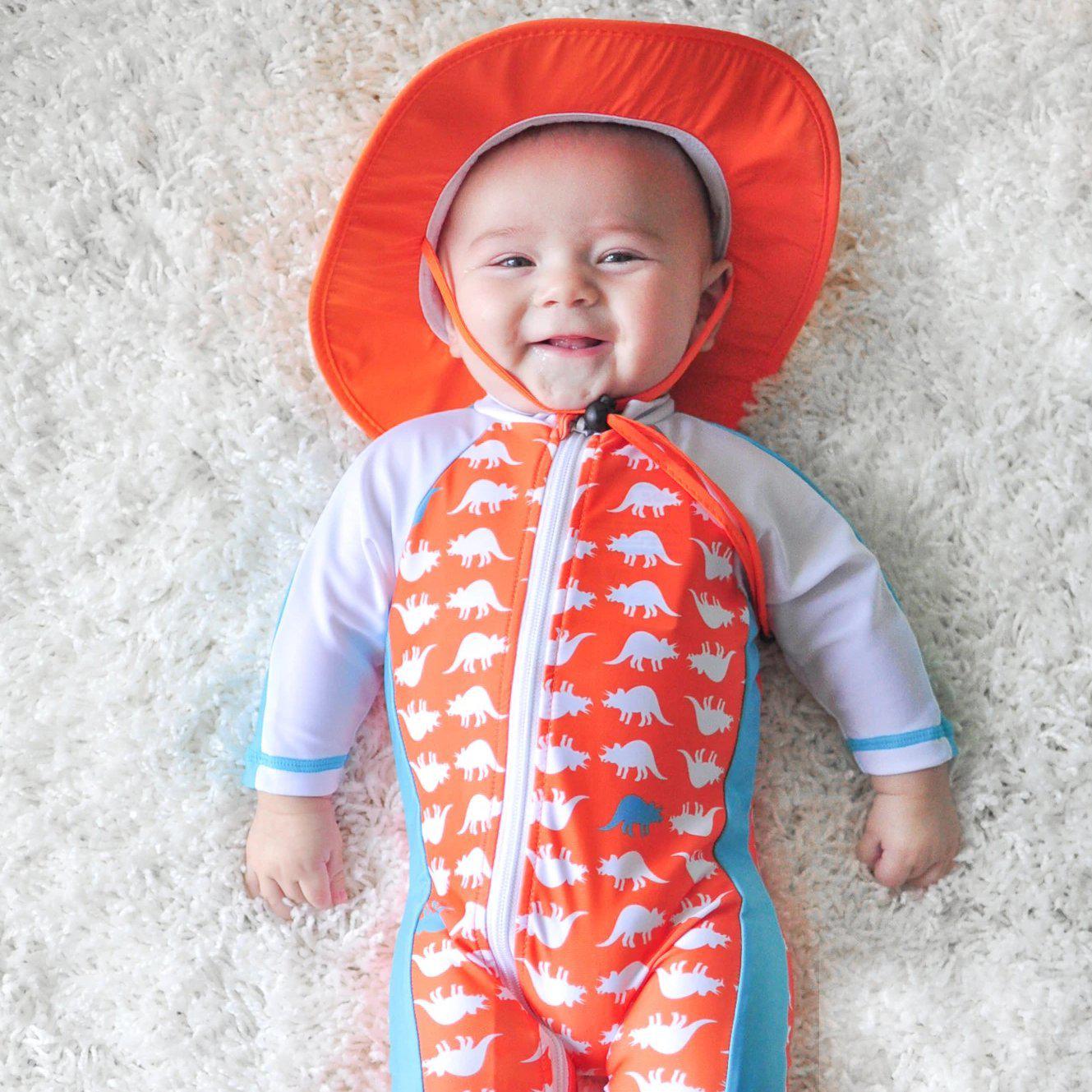 Sunsuit - Long Sleeve Romper Swimsuit | "Dino-Mite"-SwimZip UPF 50+ Sun Protective Swimwear & UV Zipper Rash Guards-pos3