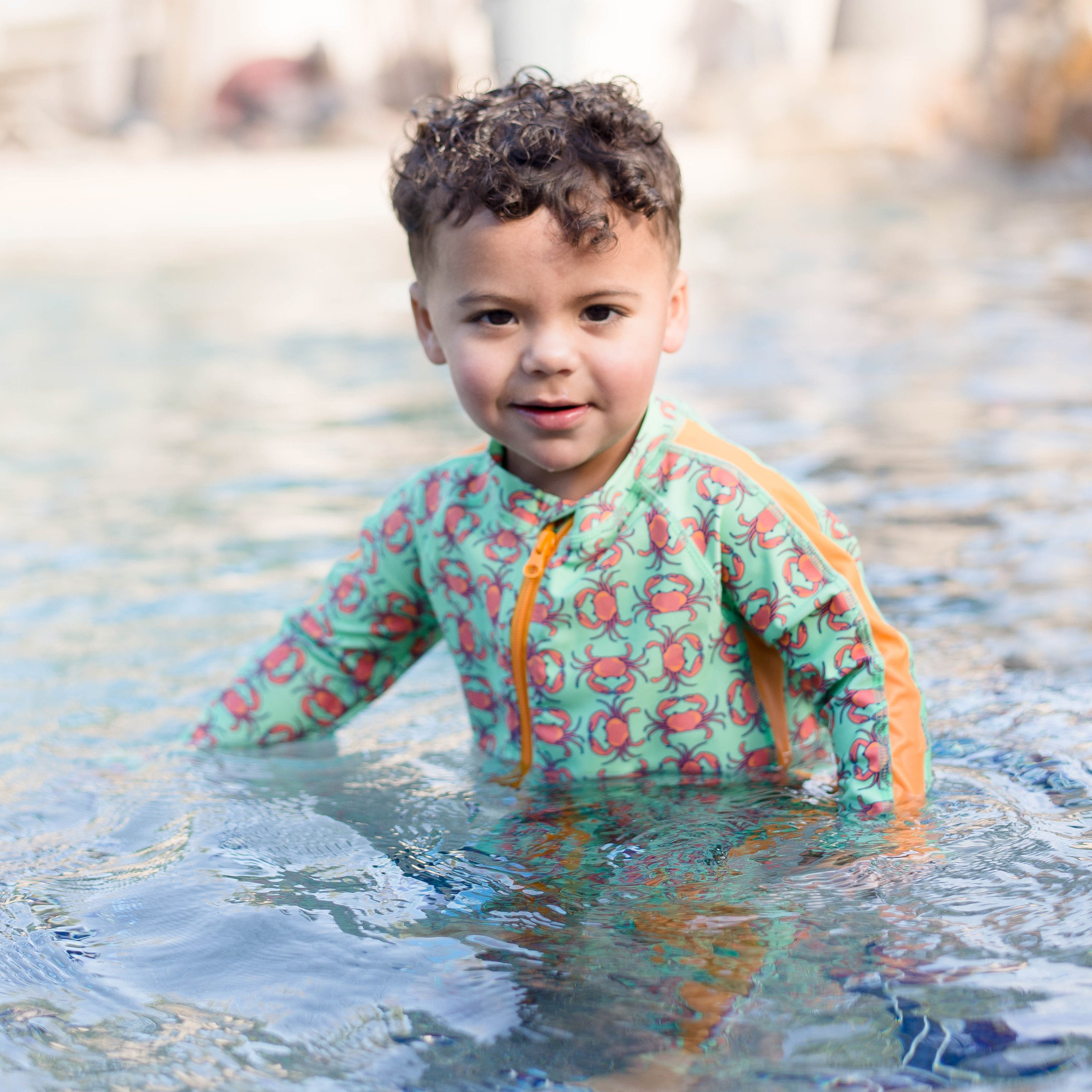 Sunsuit - Long Sleeve Romper Swimsuit | "Don’t Be A Crab"-SwimZip UPF 50+ Sun Protective Swimwear & UV Zipper Rash Guards-pos9