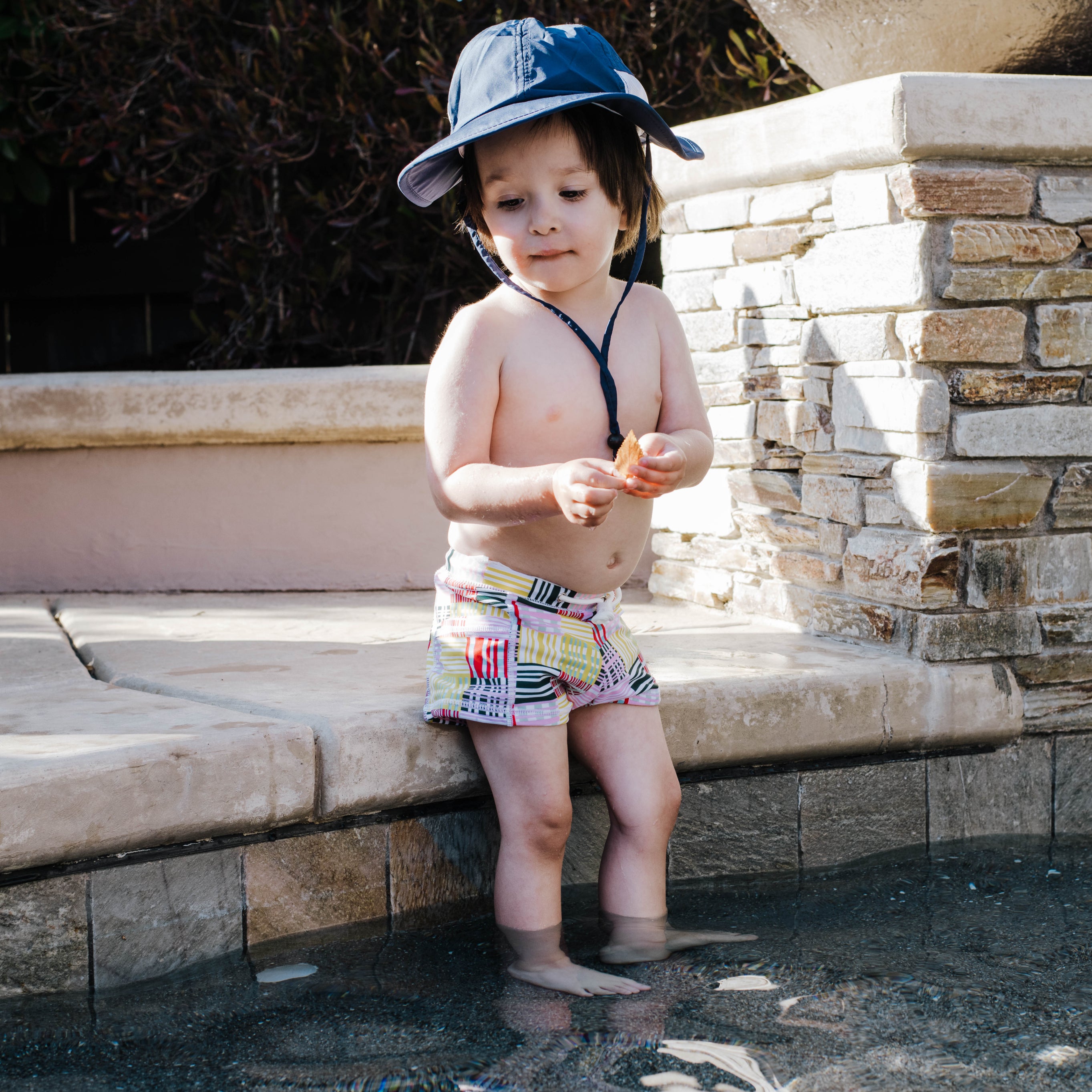 Kids Euro Swim Shorties | "Madras Mania"-SwimZip UPF 50+ Sun Protective Swimwear & UV Zipper Rash Guards-pos3