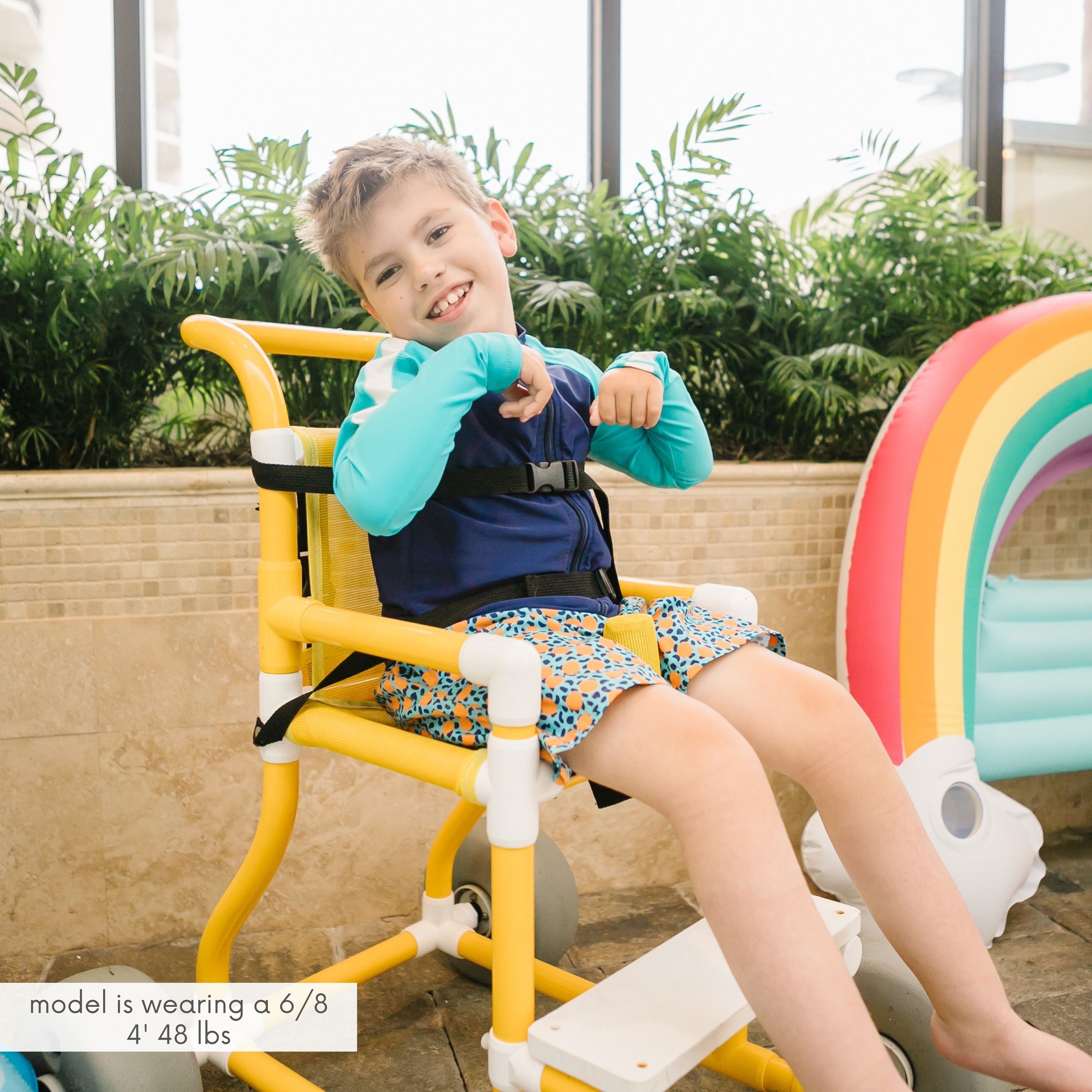 Boys Long Sleeve Zipper Rash Guard and Swim Trunk Set | "Geo Party"-SwimZip UPF 50+ Sun Protective Swimwear & UV Zipper Rash Guards-pos2