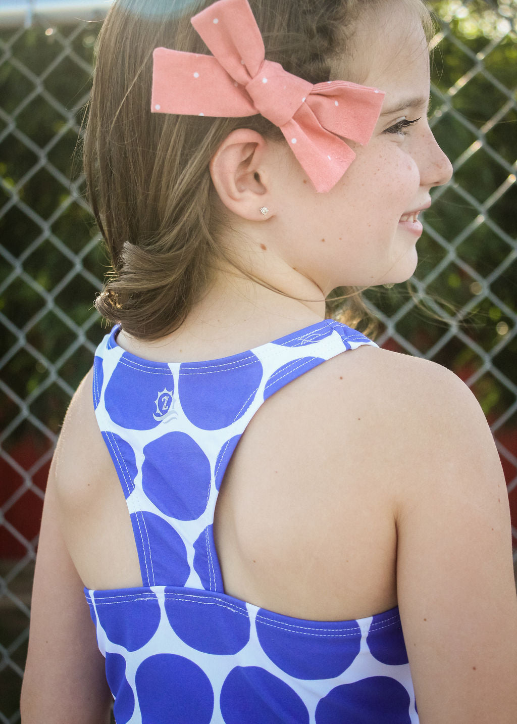 Girls Halter Top Bikini Set (2 Piece) | "Oversized Dot"-SwimZip UPF 50+ Sun Protective Swimwear & UV Zipper Rash Guards-pos8