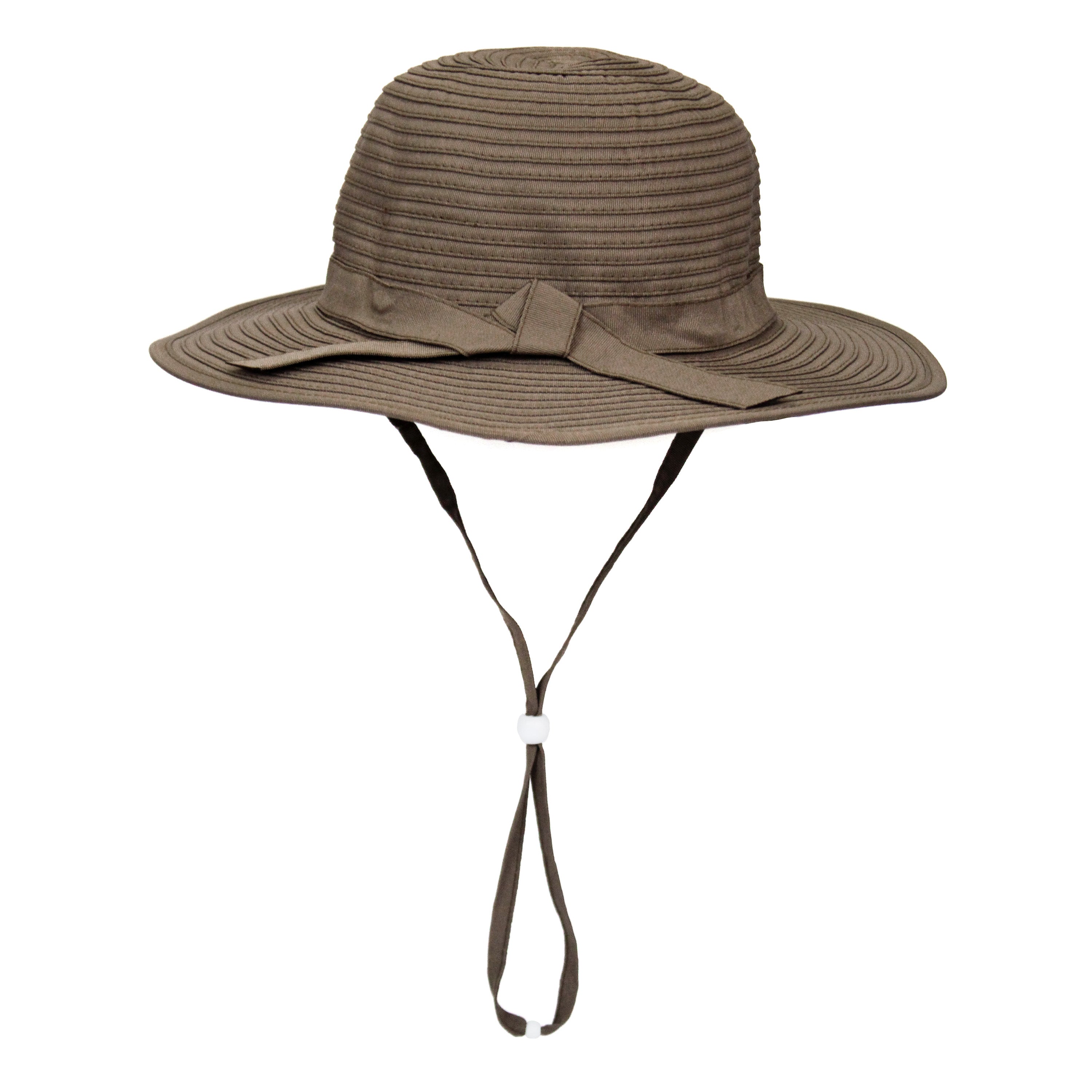 Girls Wide Brim Sun Hat - Brown-SwimZip UPF 50+ Sun Protective Swimwear & UV Zipper Rash Guards-pos4