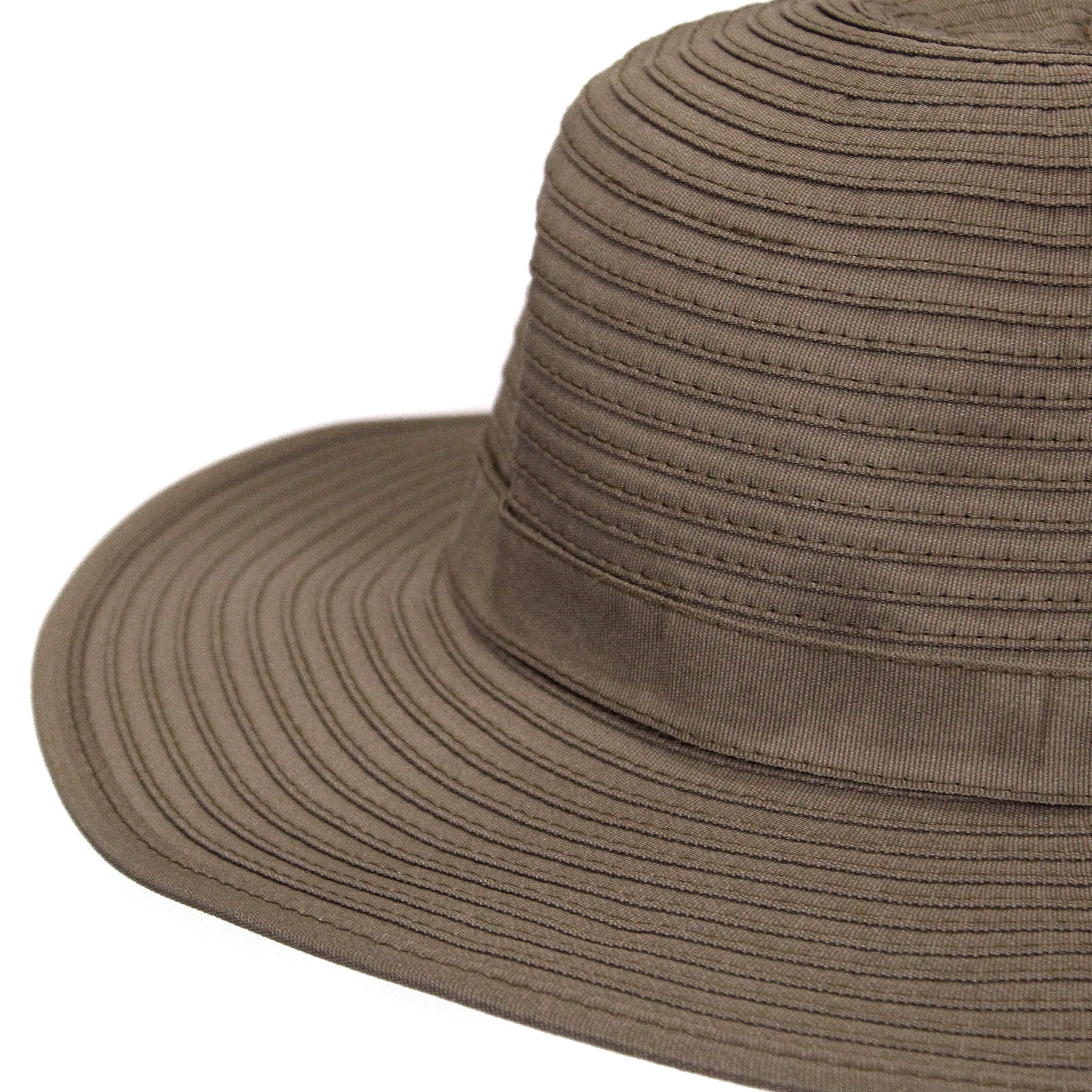 Girls Wide Brim Sun Hat - Brown-SwimZip UPF 50+ Sun Protective Swimwear & UV Zipper Rash Guards-pos5