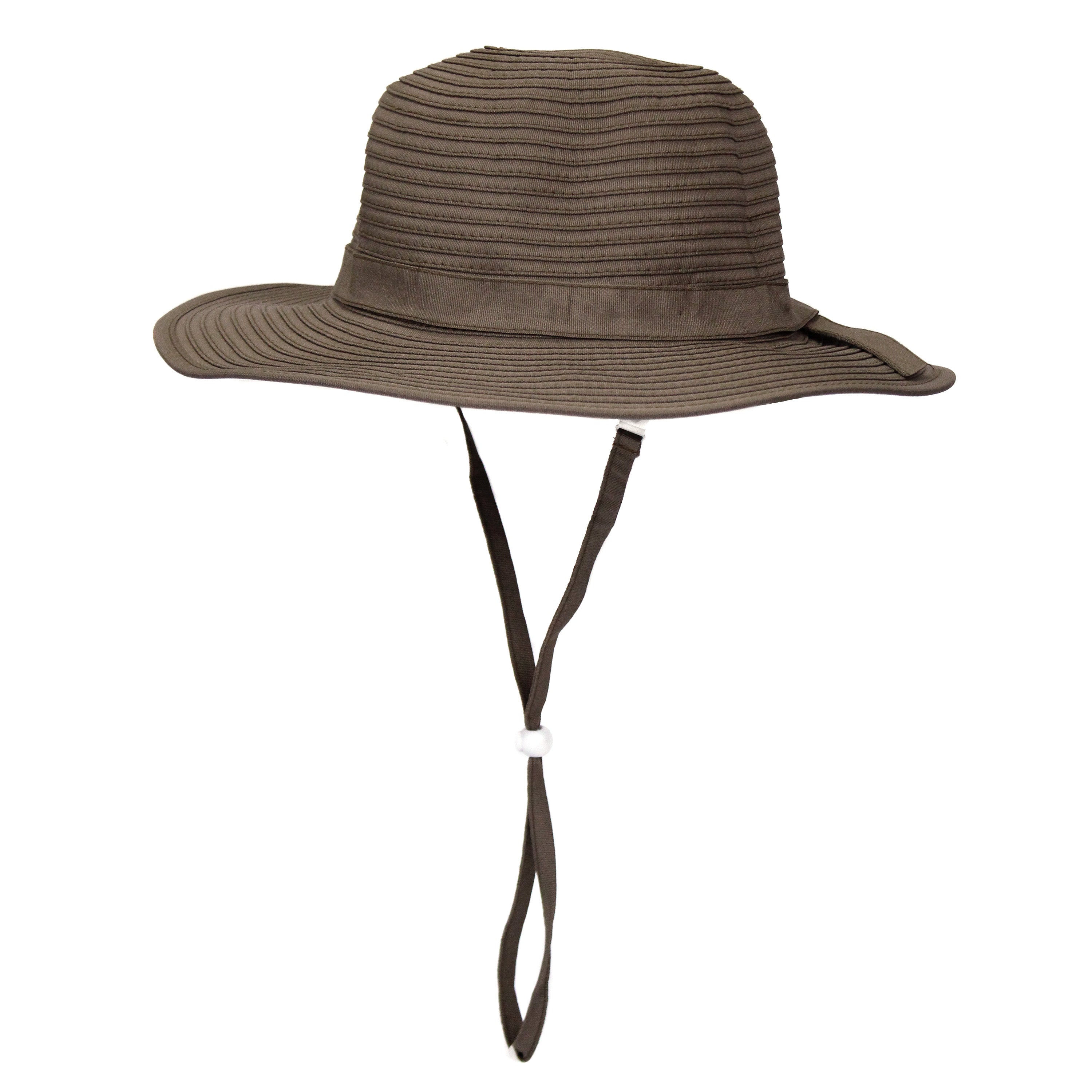 Girls Wide Brim Sun Hat - Brown-SwimZip UPF 50+ Sun Protective Swimwear & UV Zipper Rash Guards-pos1