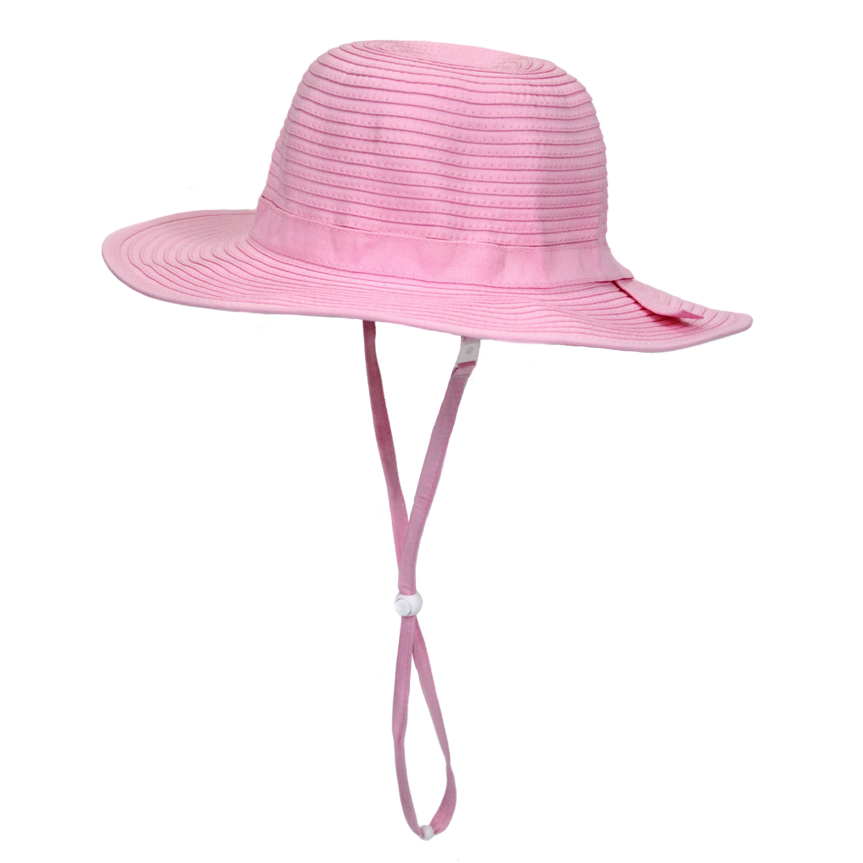 Girls Wide Brim Sun Hat - Pink-2-8 Years-Pink-SwimZip UPF 50+ Sun Protective Swimwear & UV Zipper Rash Guards-pos1