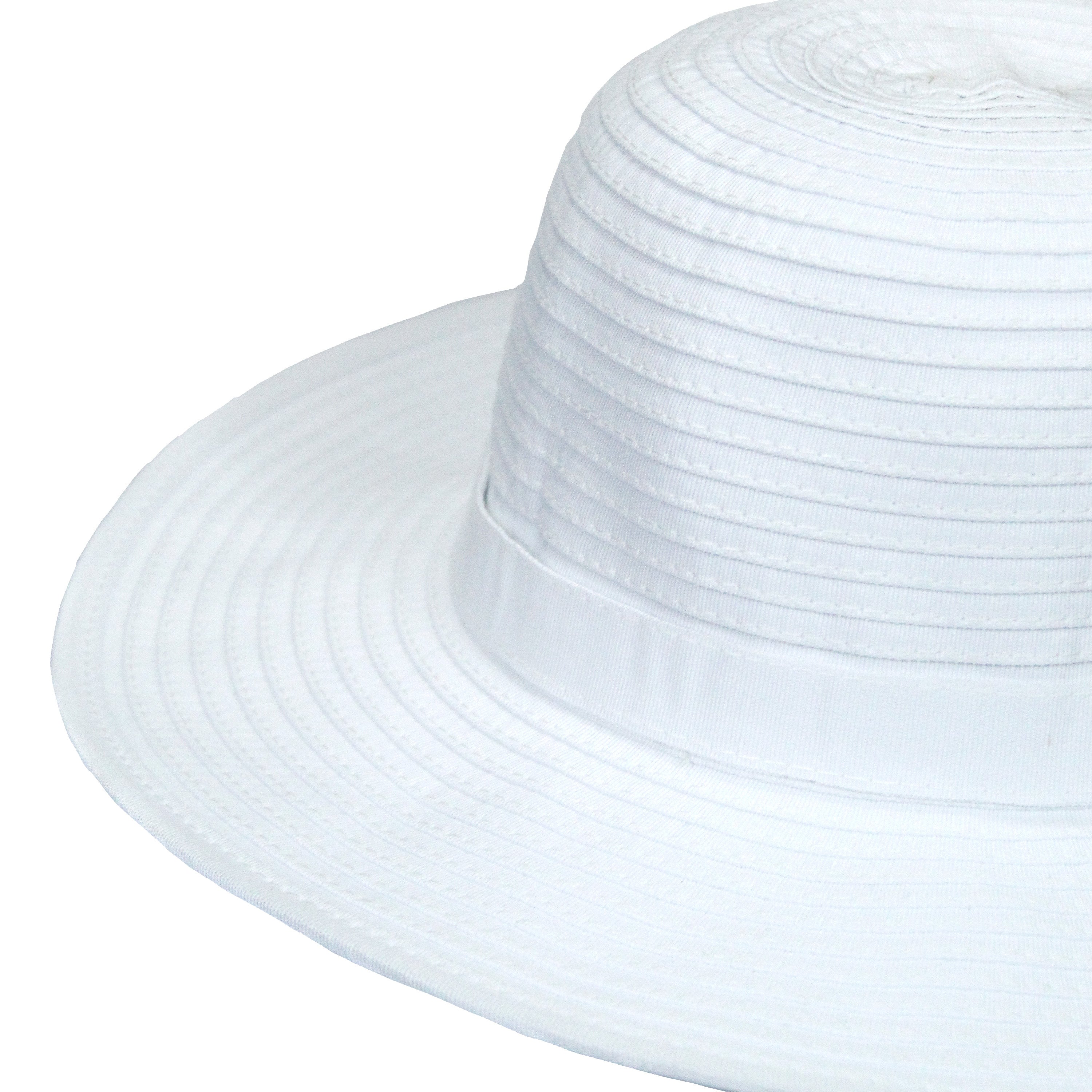 Girls Wide Brim Sun Hat - White-SwimZip UPF 50+ Sun Protective Swimwear & UV Zipper Rash Guards-pos6